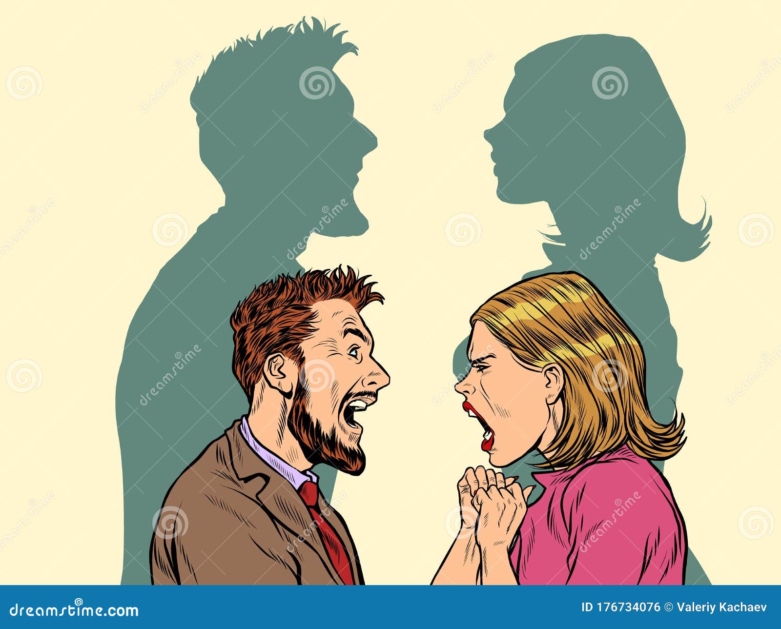 man and woman conflict quarrel concept.