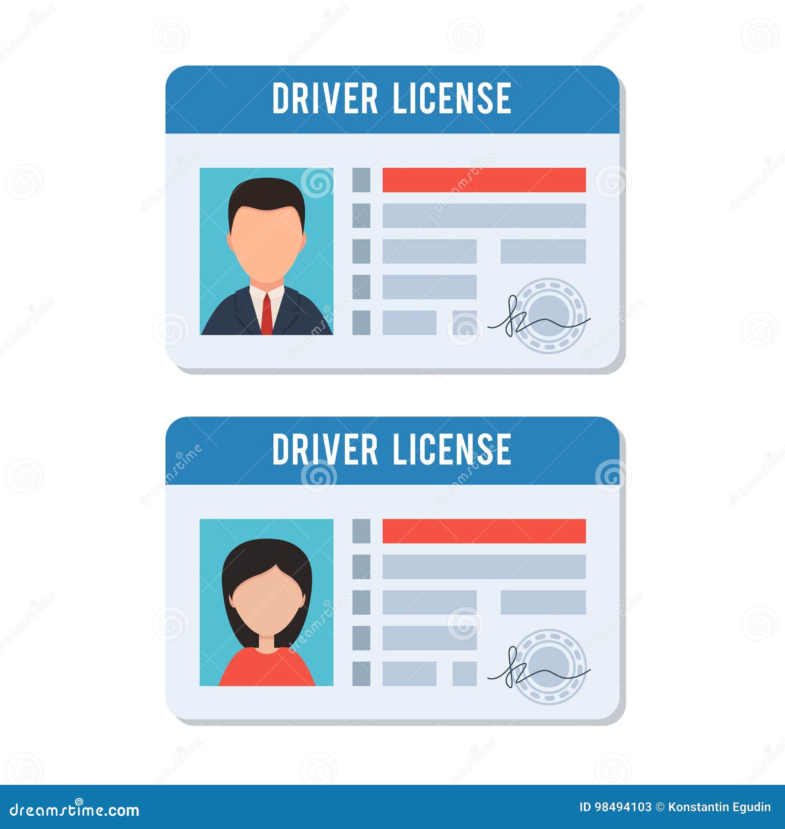 Driver License. Card Of Driver Licence With Id. Document With Identity ...