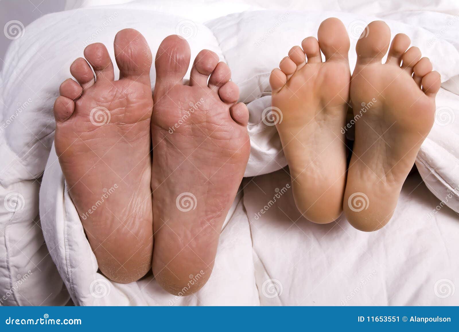 Man and woman feet stock image. Image of bedding, caucasian 11653551