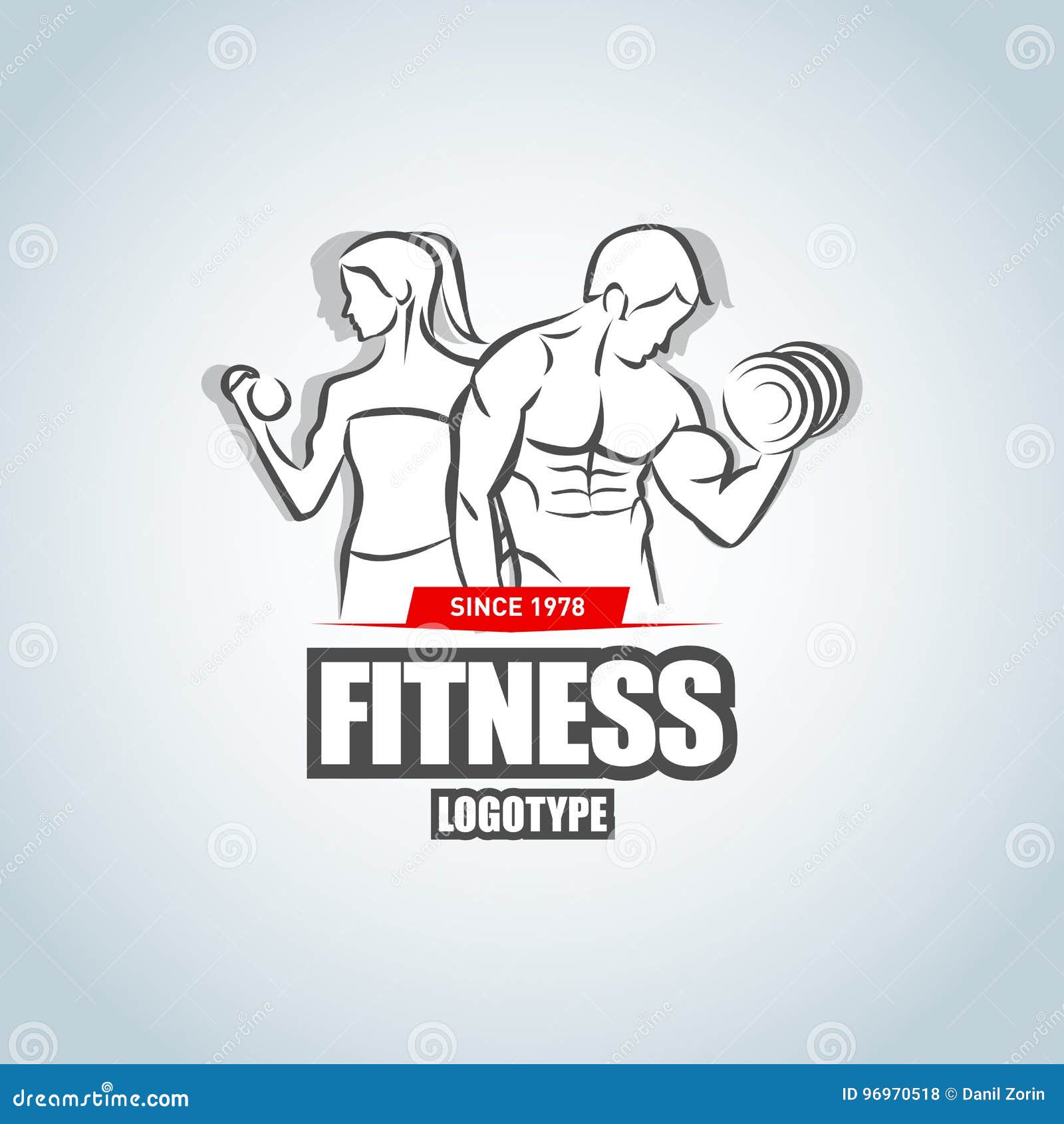 Man And Woman Fitness Logo Template Gym Club Logotype Sport Fitness Club Creative Concept Vector Format Stock Vector Illustration Of Chain Emblem