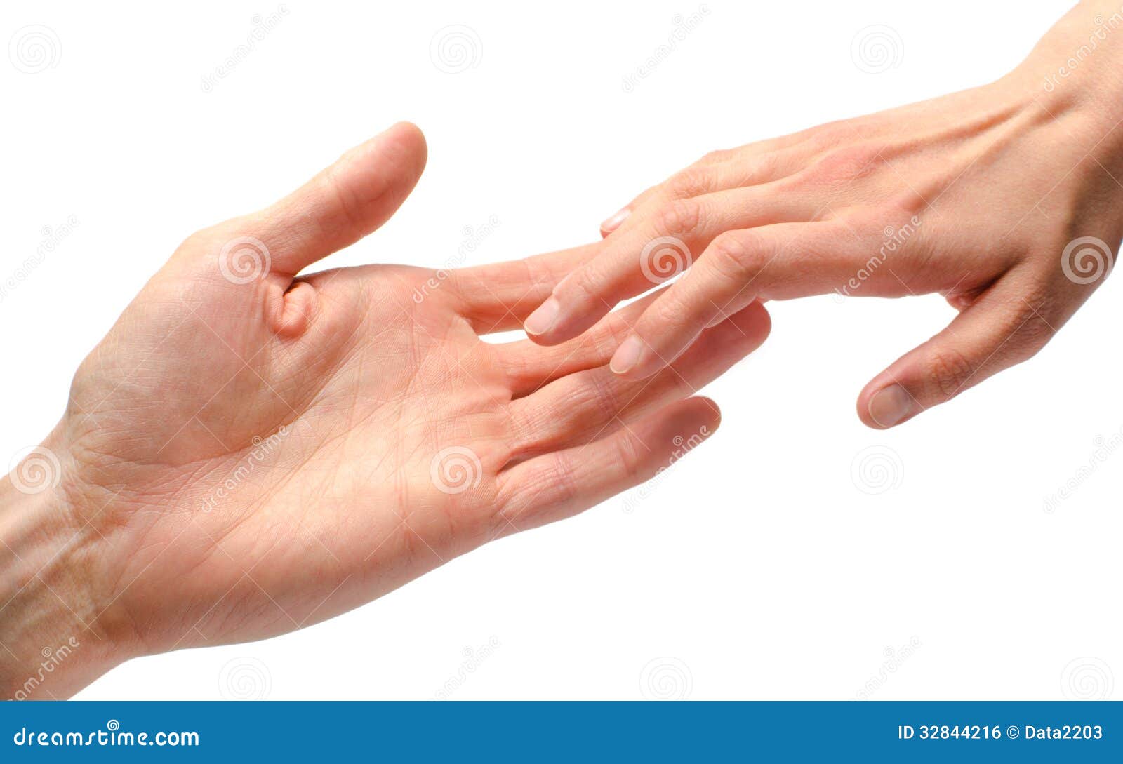 man and woman hands touching