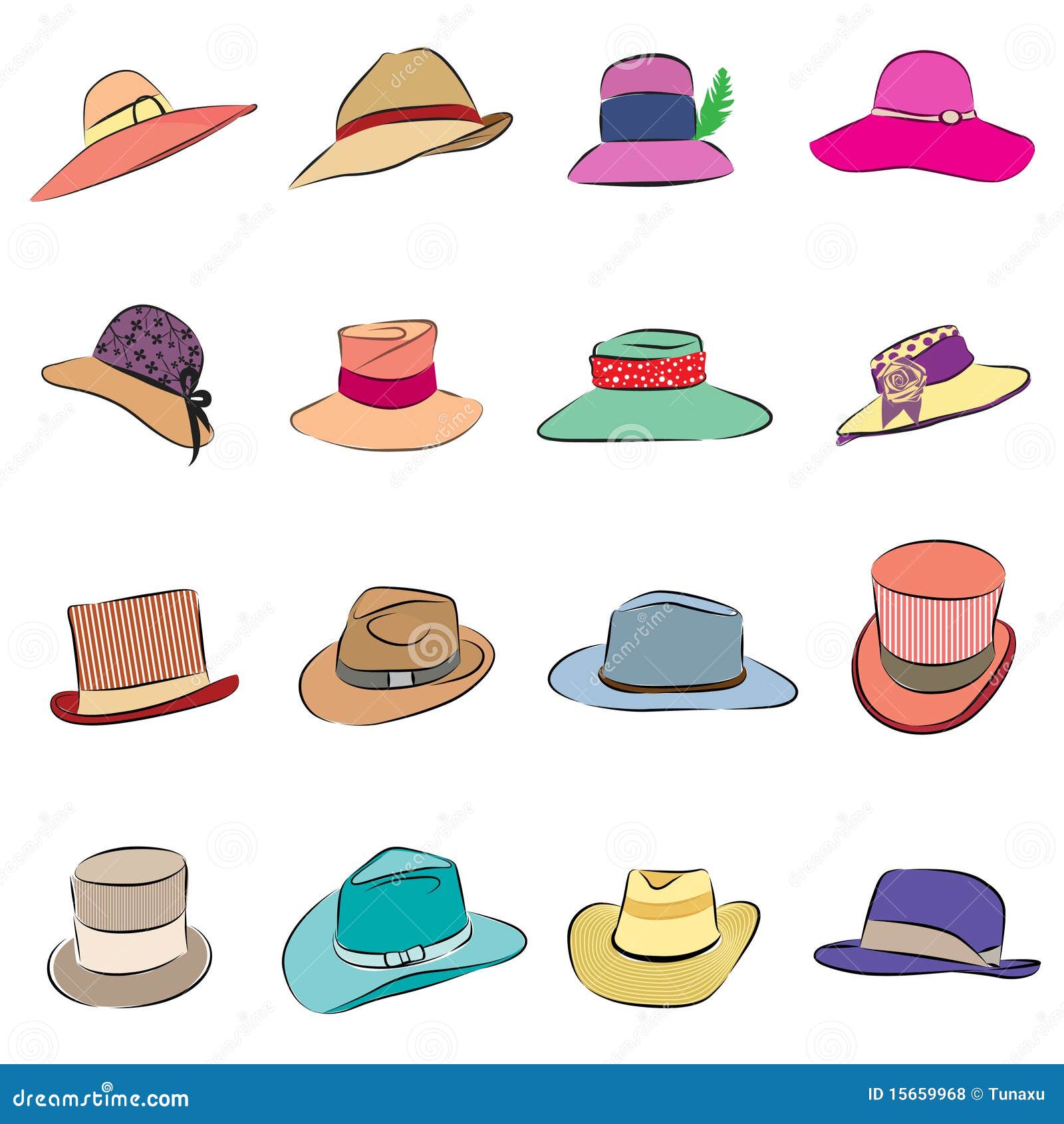 Man and woman hat stock vector. Illustration of cowboy - 15659968