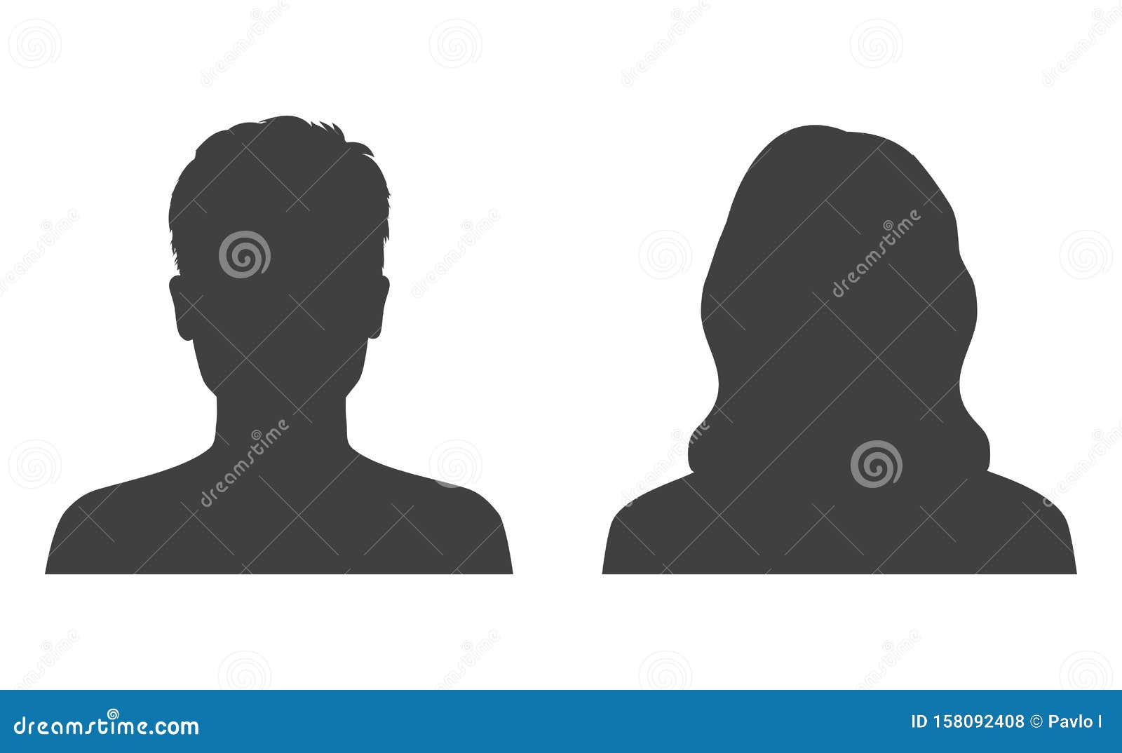 man and woman head icon silhouette. male and female avatar profile, face silhouette sign Ã¢â¬â 