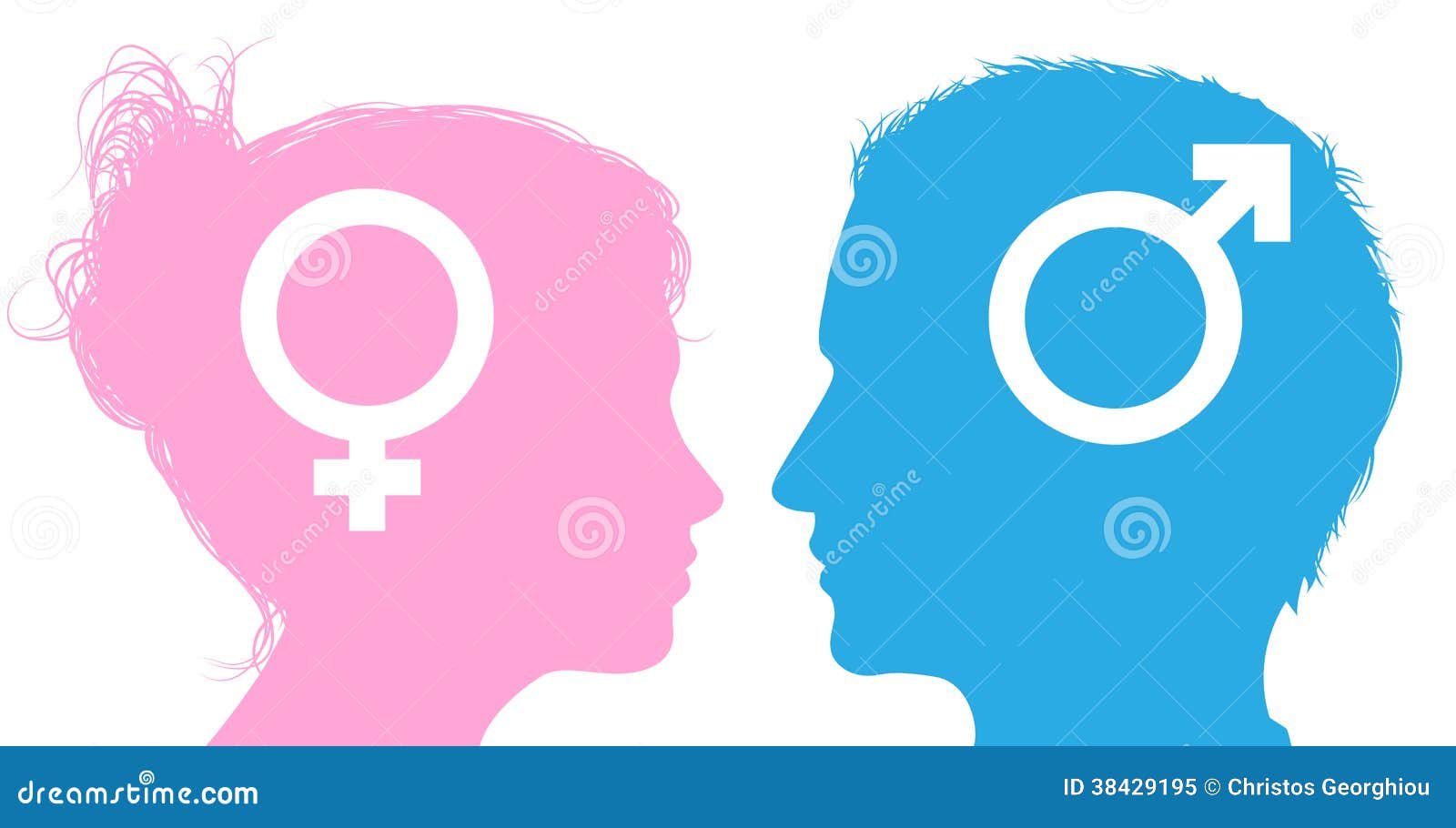 man and woman heads talking