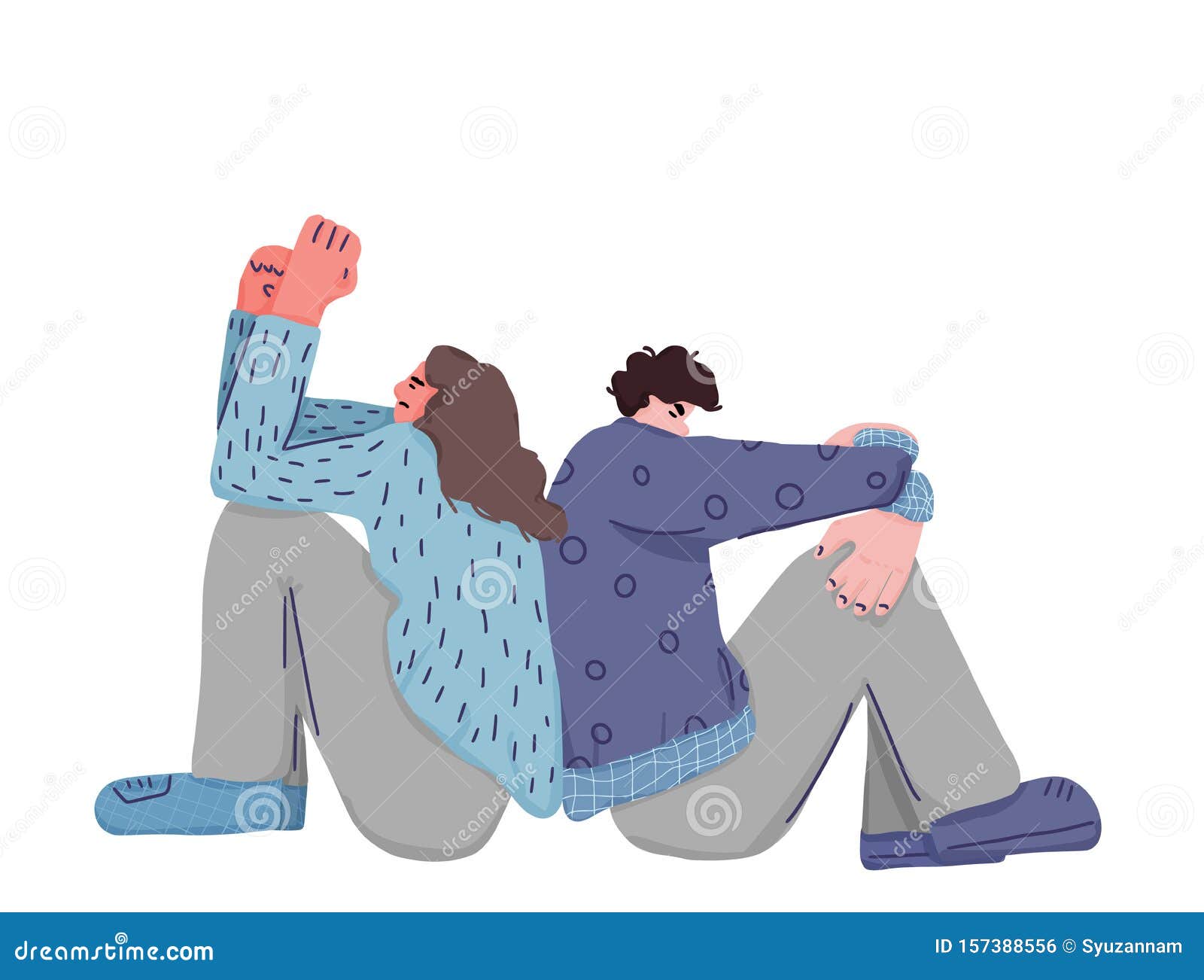 Man and Woman are at Issue. Vector Illustartion Stock Vector ...