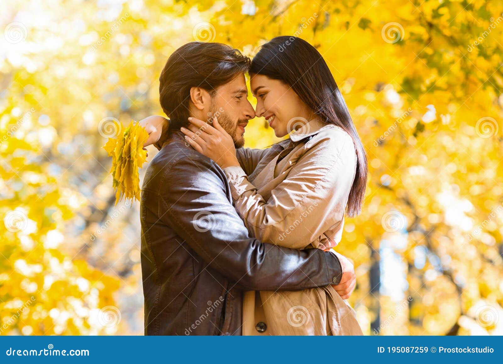 Man And Woman In Love Embracing Looking At Each Other Stock Image Image Of Beautiful Happy