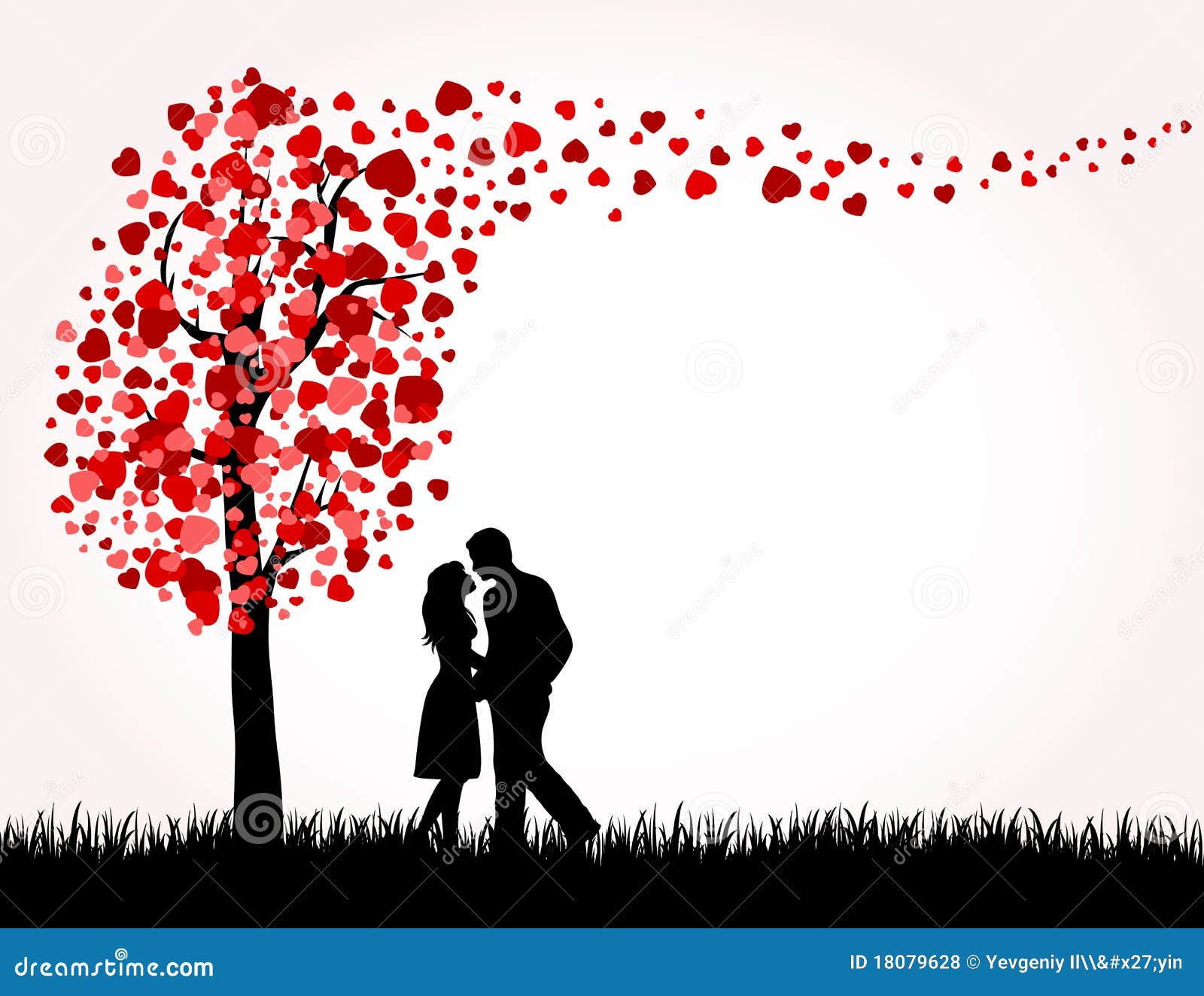 Man, Woman and Love tree stock vector. Illustration of abstract