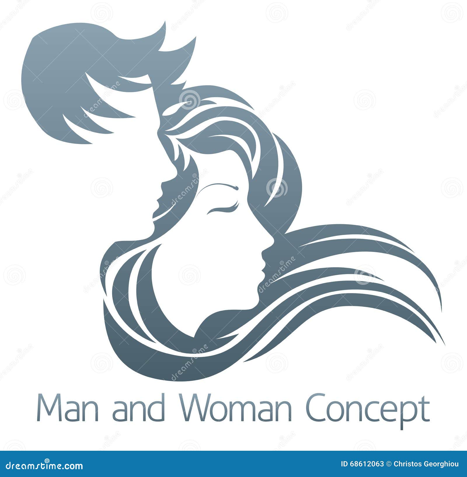 man and woman profile concept