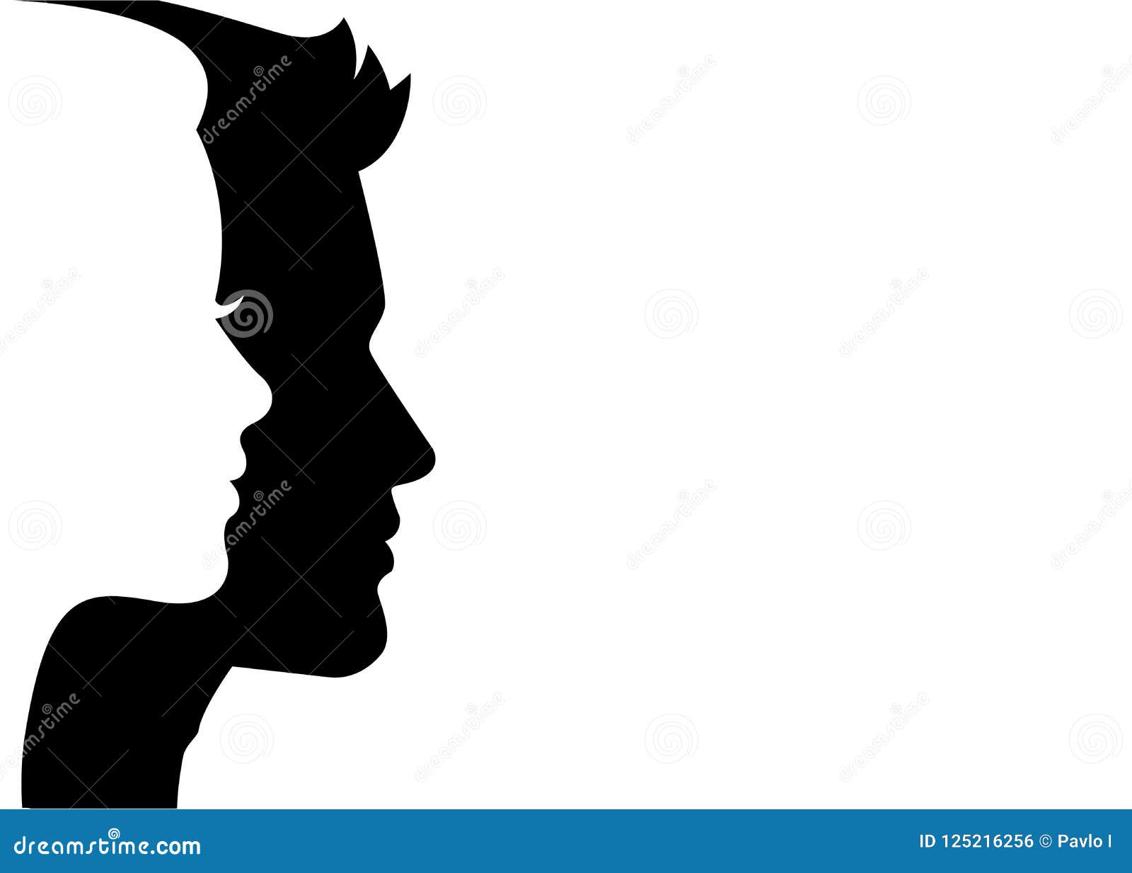 Download Man And Woman Silhouette Face On Face - Vector Stock ...