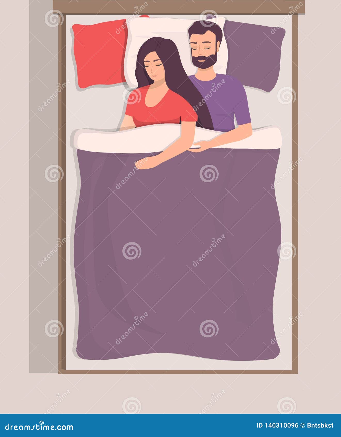 Man And Woman Sleeping In Bed Loving Couple Sleeps At Night Lovers Sleep In An Embrace Stock