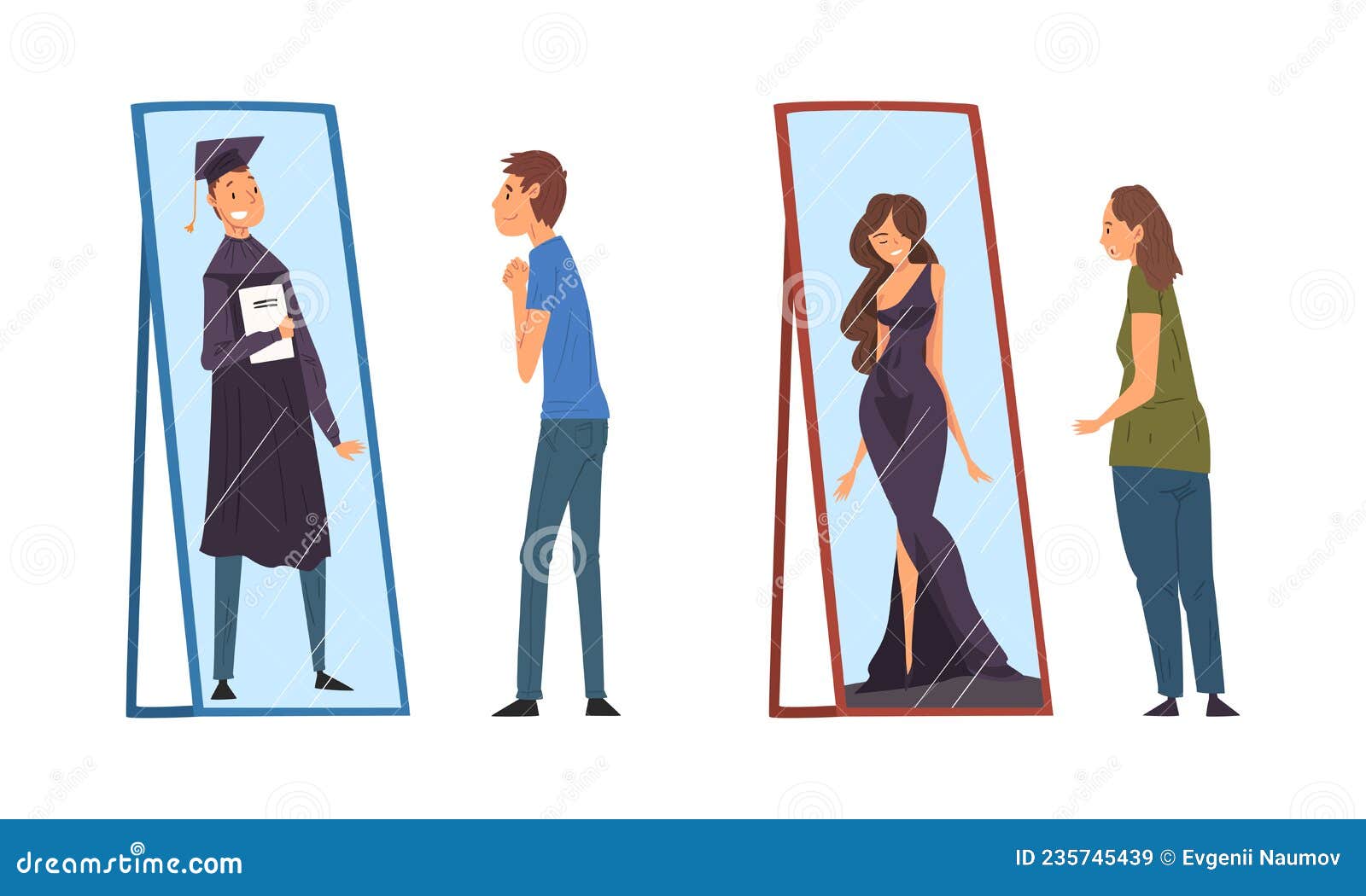 Man Looking Mirror Seeing Woman Stock Illustrations – 30 Man Looking Mirror  Seeing Woman Stock Illustrations, Vectors & Clipart - Dreamstime