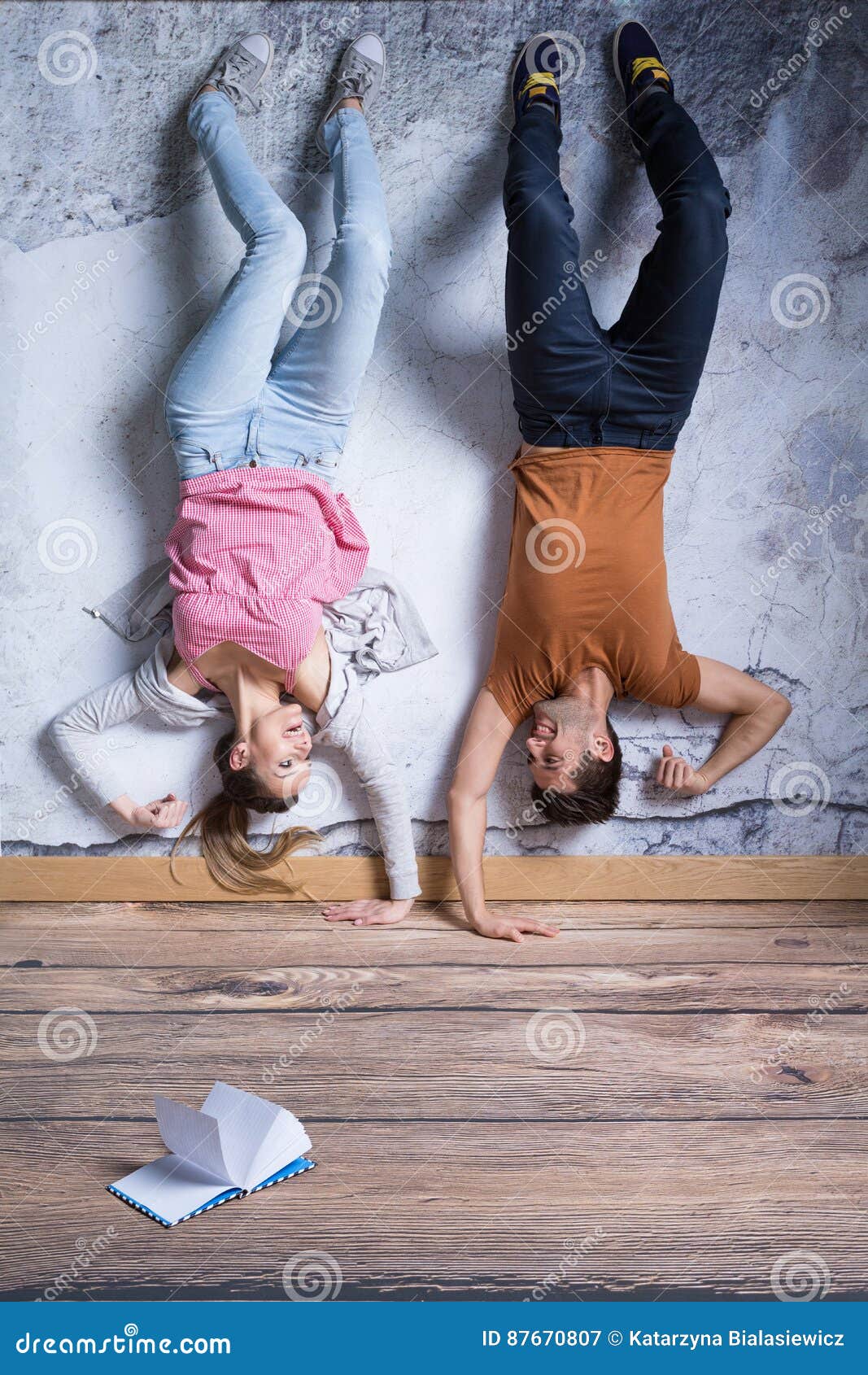 Man And Woman Upside Down Stock Image Image Of Surreality 87670807