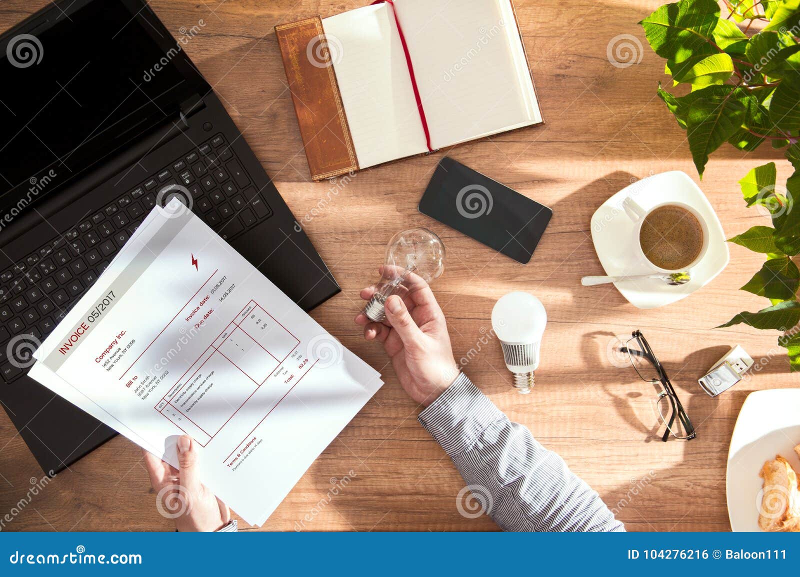 Man Wonders How To Reduce Electricity Bill Stock Photo Image Of