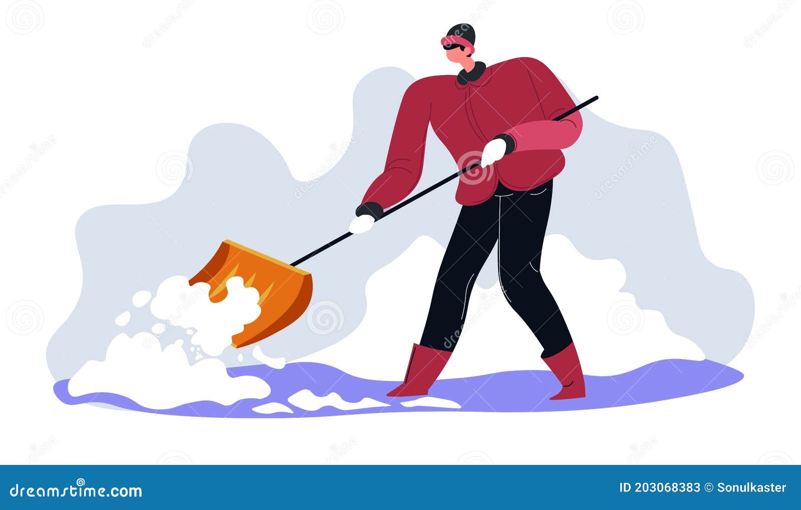 man shoveling snow clip art