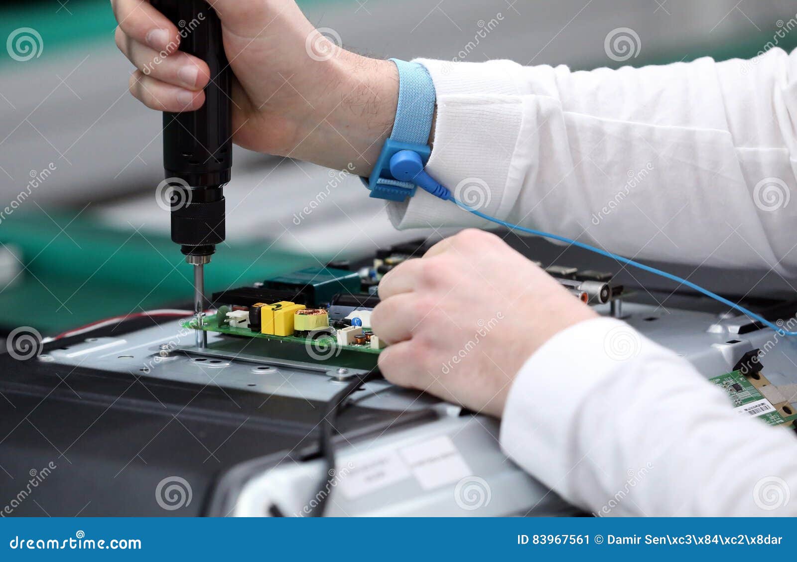 man working on assembly line