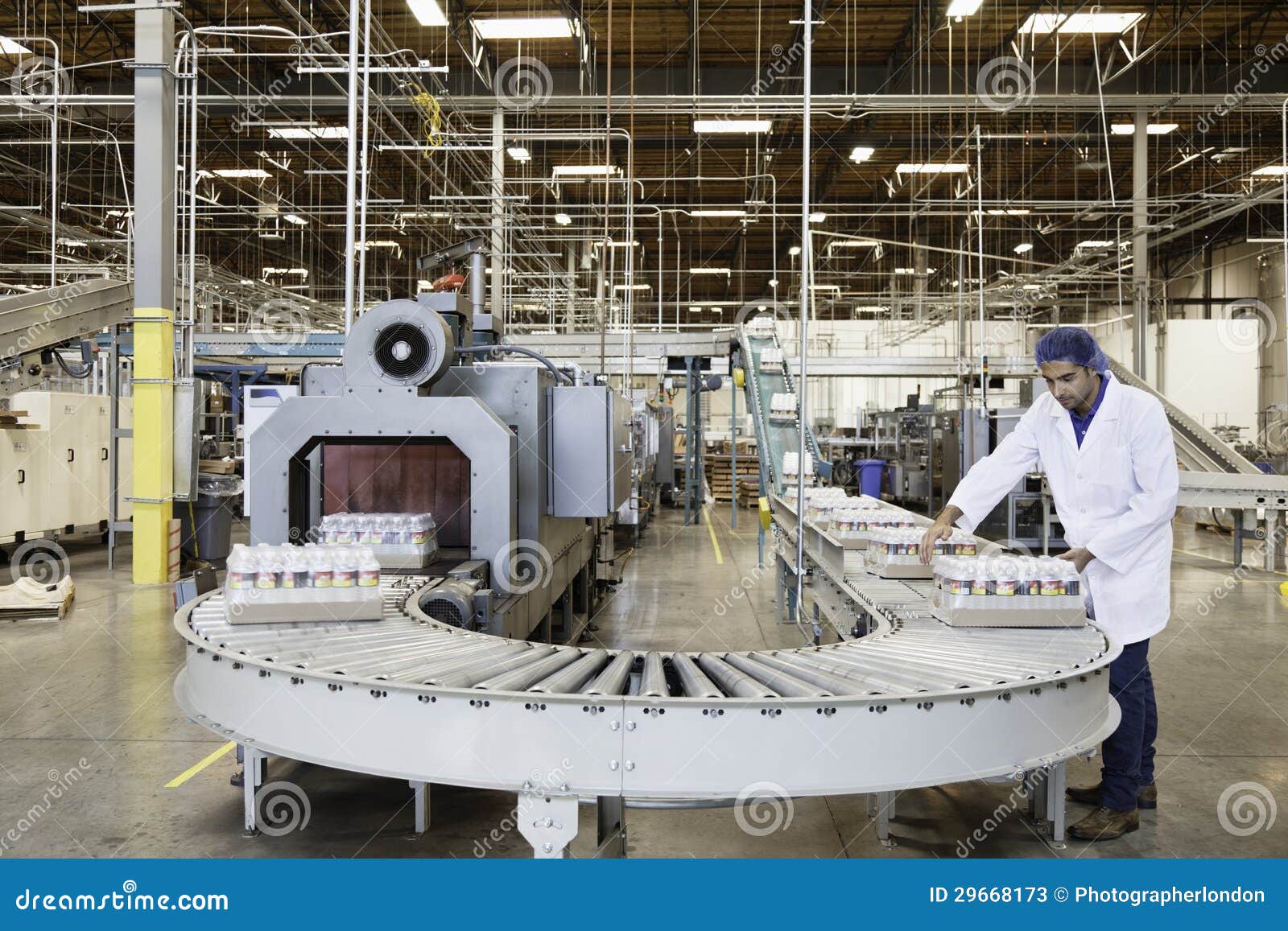 Man Working in Bottling Factory Stock Image Image of room, automated