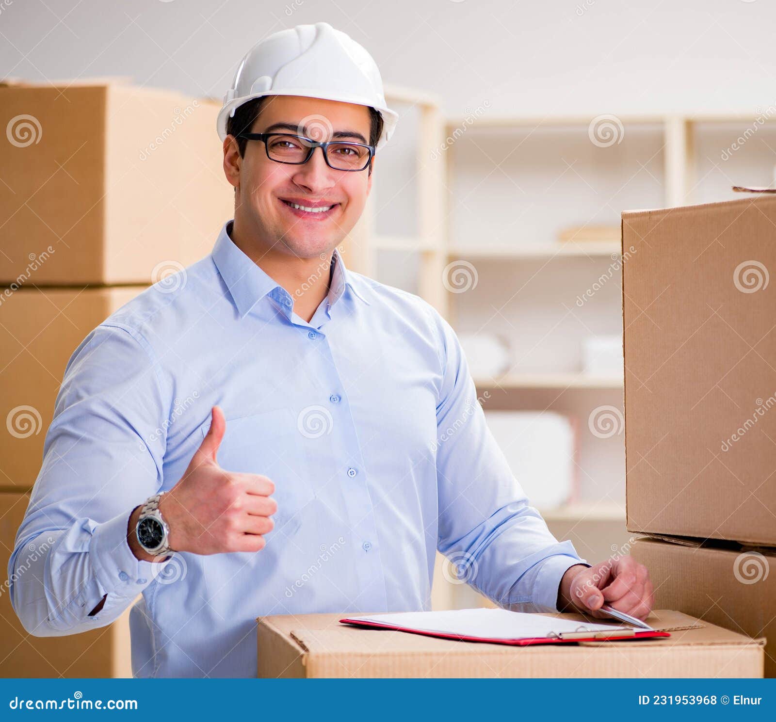 Man Working in Box Delivery Relocation Service Stock Photo Image of