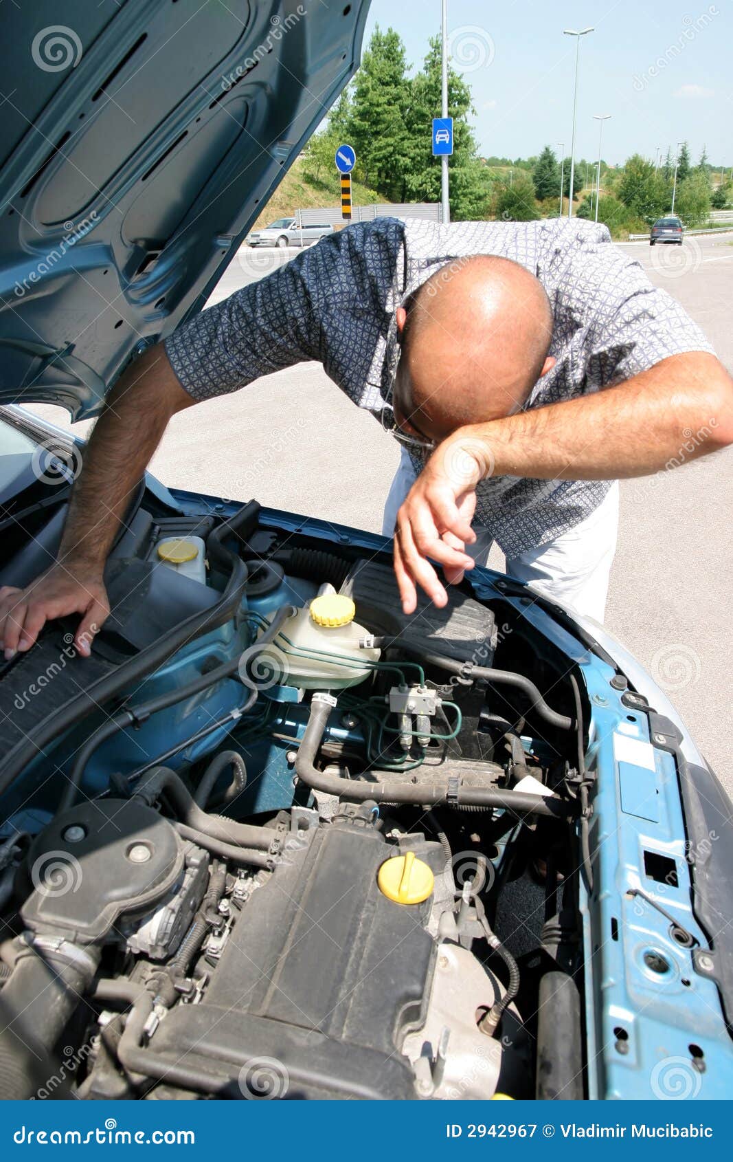 Man working on car engine stock image. Image of mechanic - 2942967