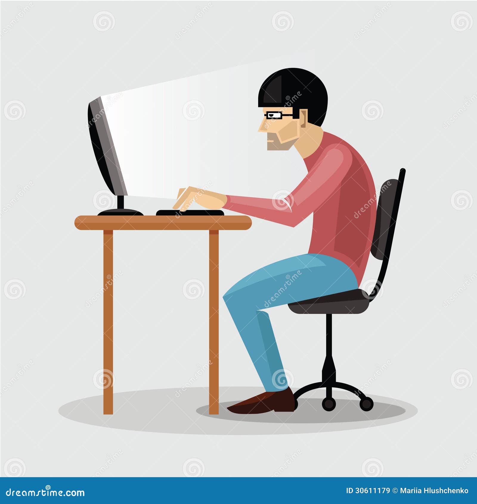 Man Working On Computer Royalty Free Stock Images - Image 