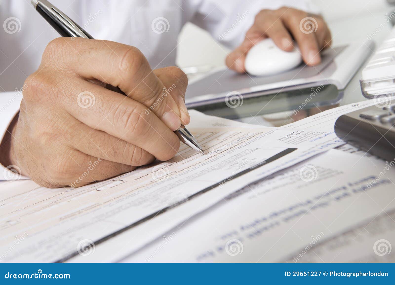 Man Working at Desk stock image. Image of business, cropped - 29661227