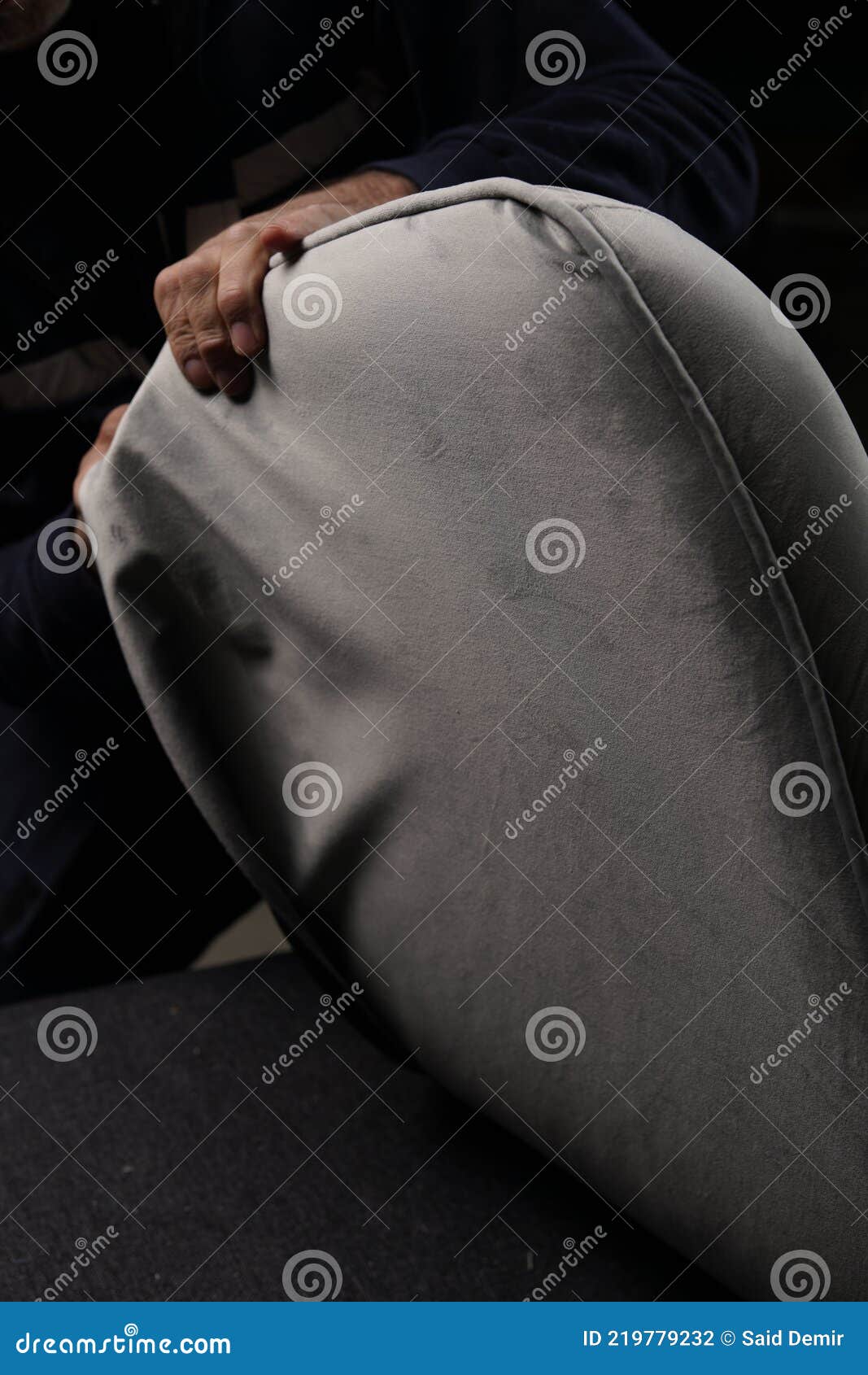Moody upholstery work stock photo. Image of black, person 219779232
