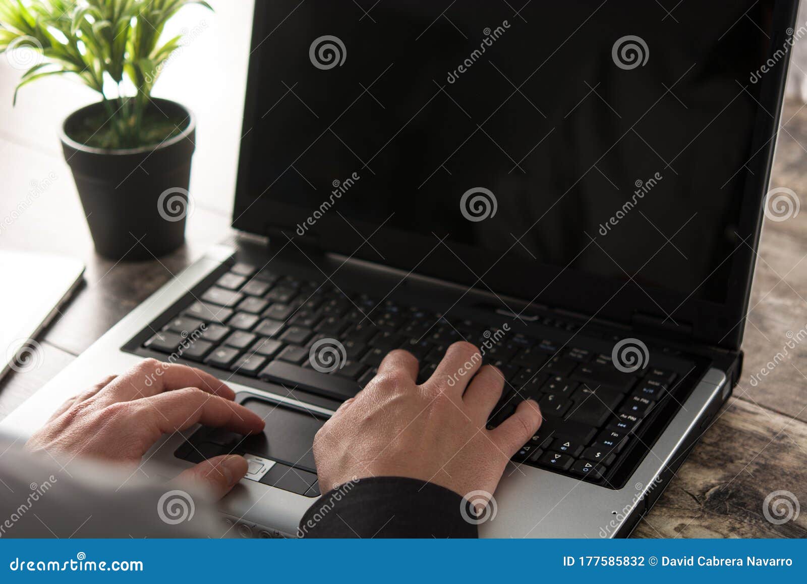 man working at home