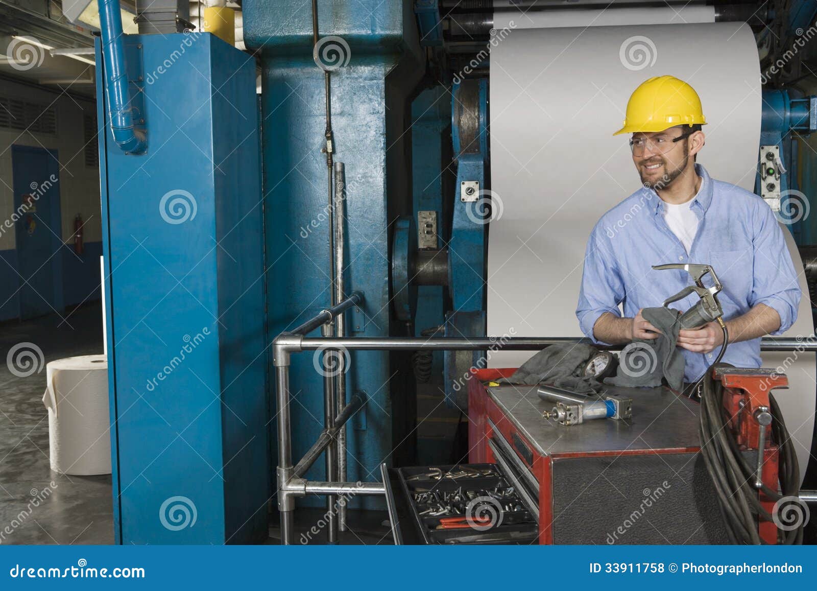 Man Working in Newspaper Factory Stock Photo Image of manufacturing