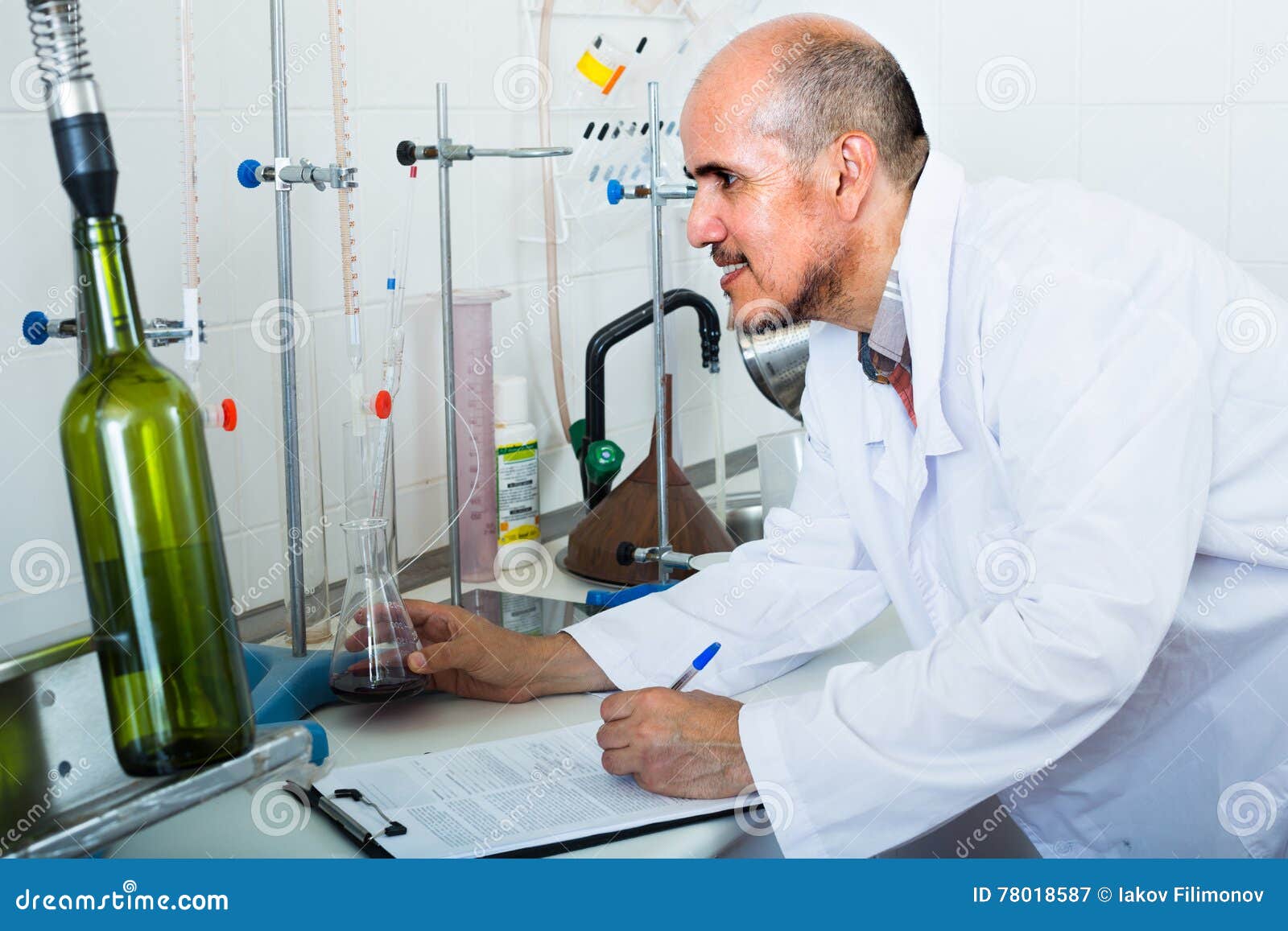 Man Working with Quality Tests Stock Image Image of chemistry