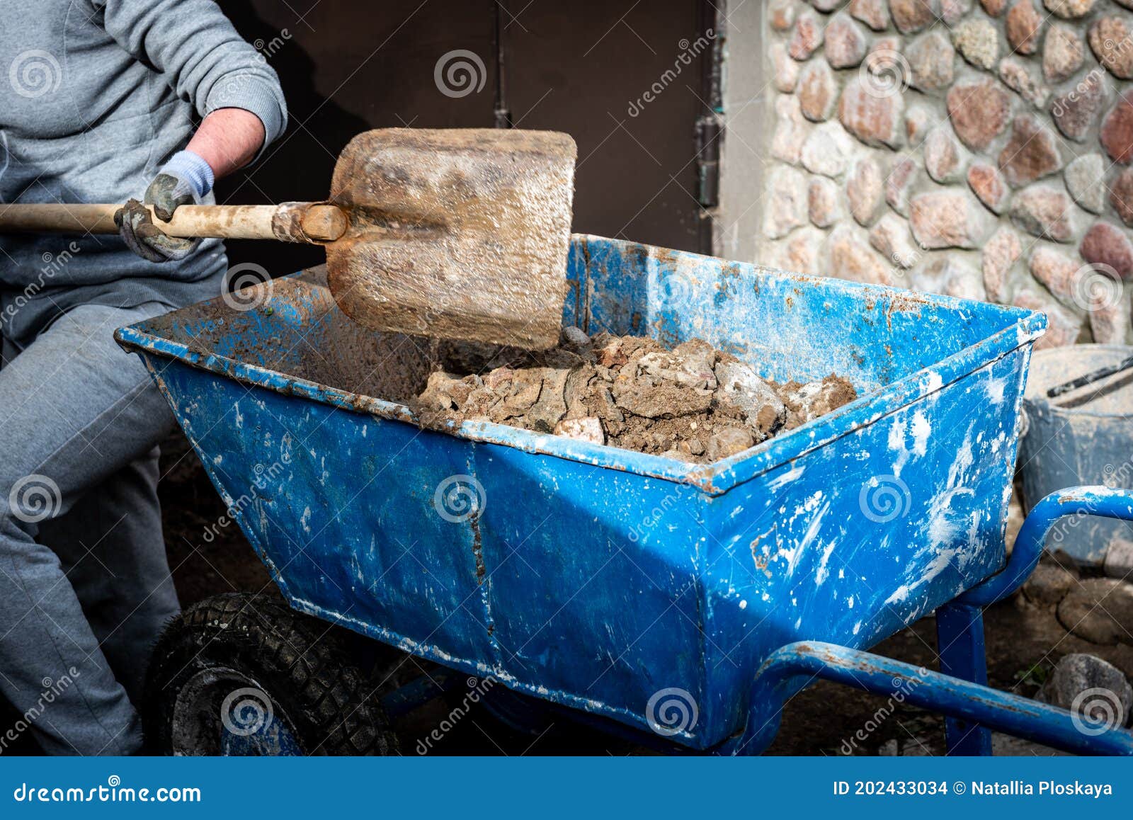 Premium Photo  Edible brown clay stone with small garden shovels