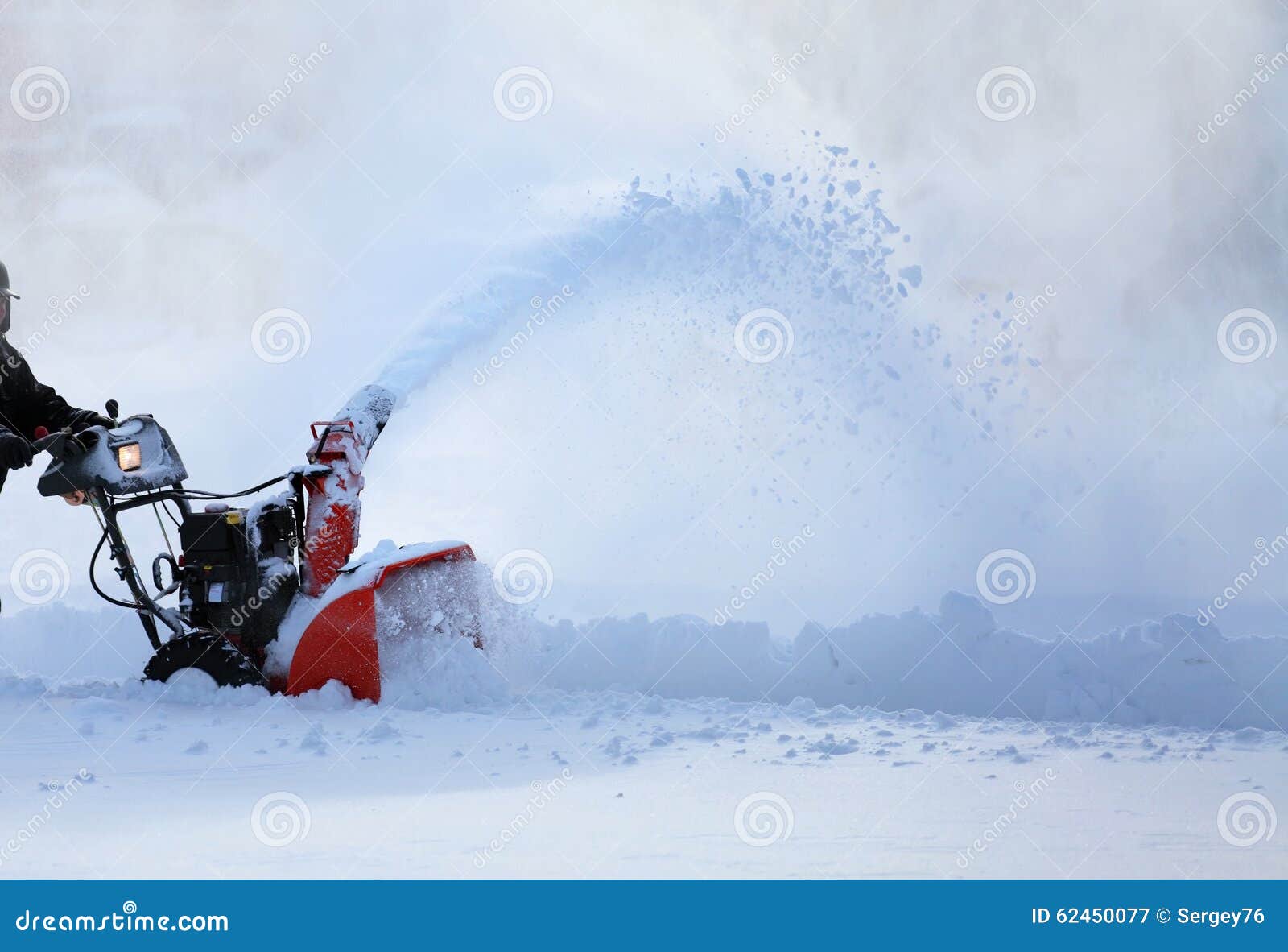 Man Working with Snow Blower Stock Image Image of snowing, cleaning