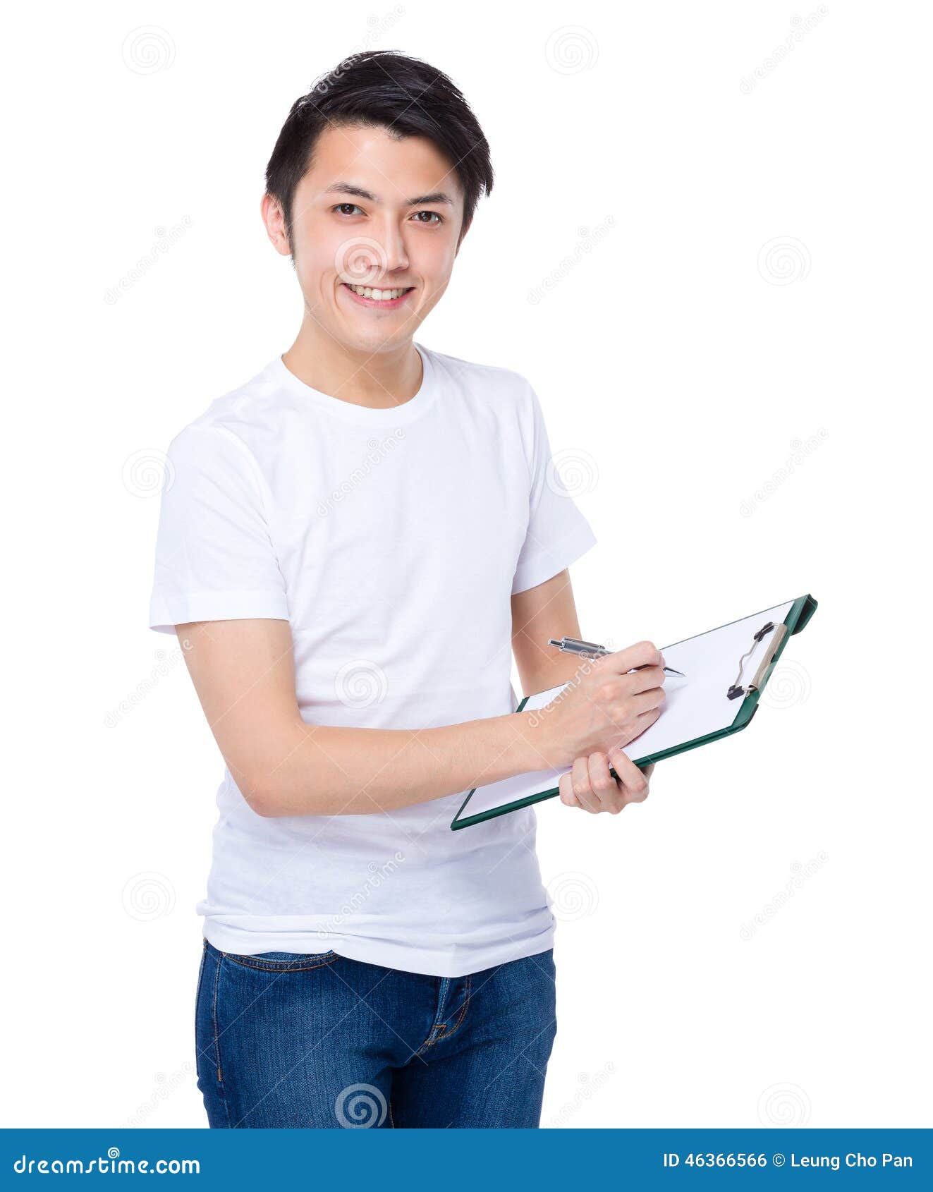 Man write on clipboard stock photo. Image of sport, portrait 46366566