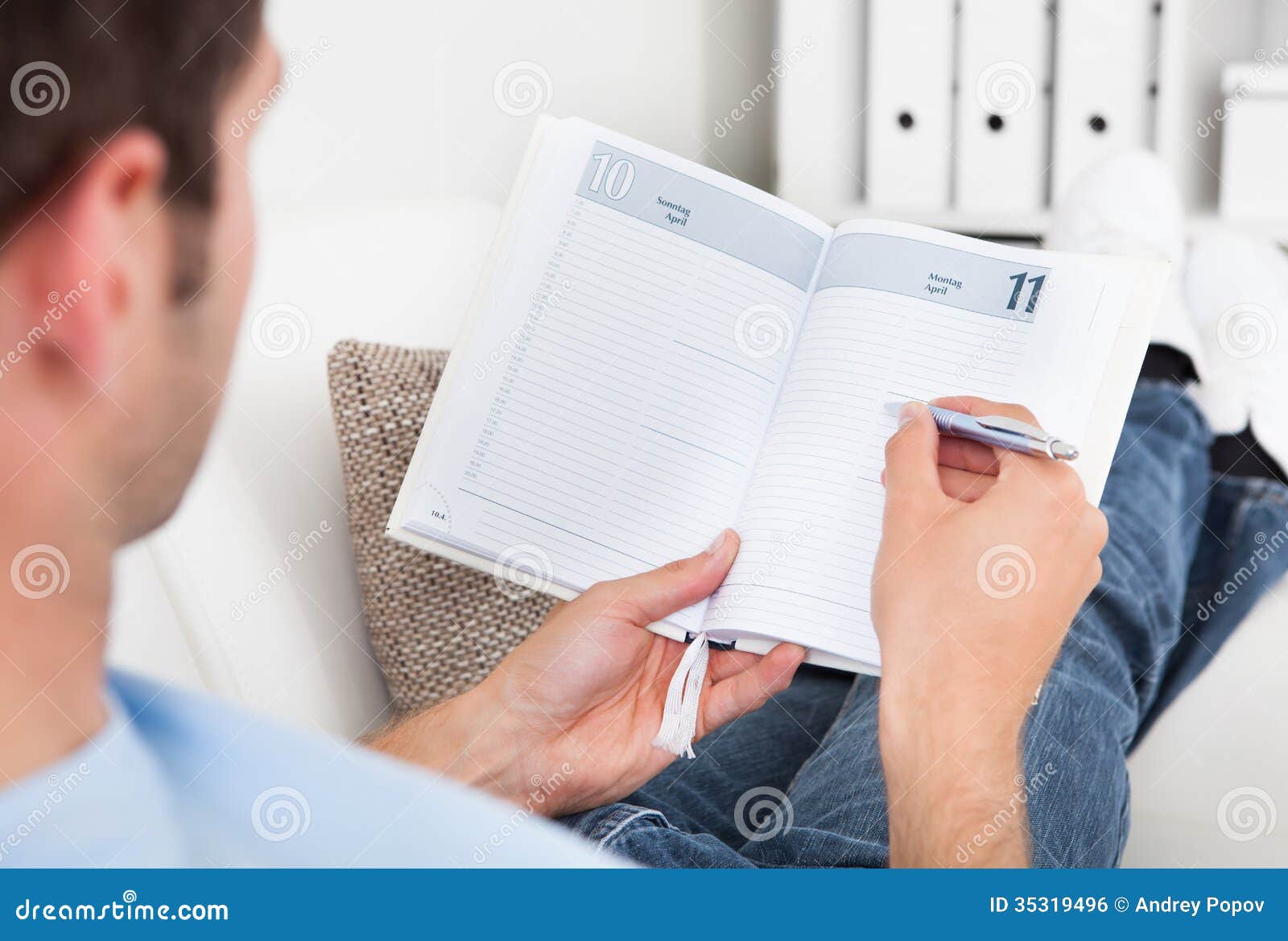 Man Writing In Diary Royalty Free Stock Image Image 35319496