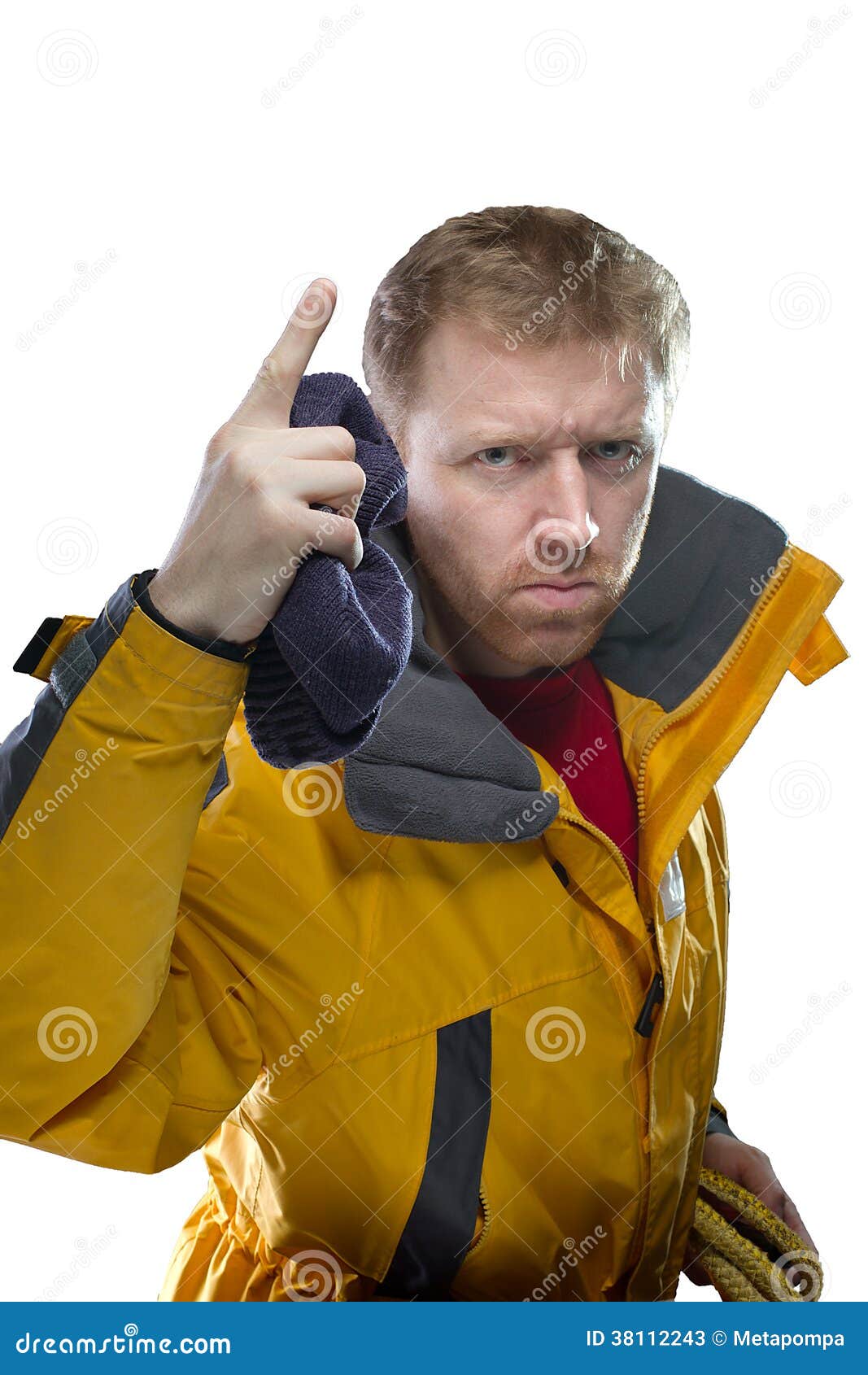 Man in yellow jacket stock image. Image of rain, weather 38112243