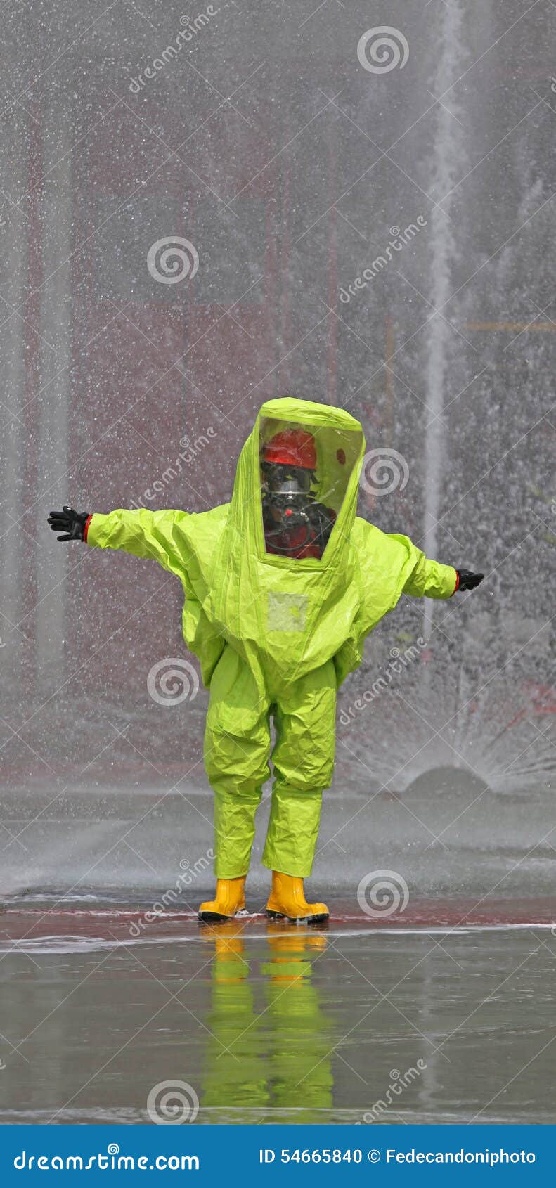 Man with Yellow Protective SUIT Stock Photo Image of firefighter