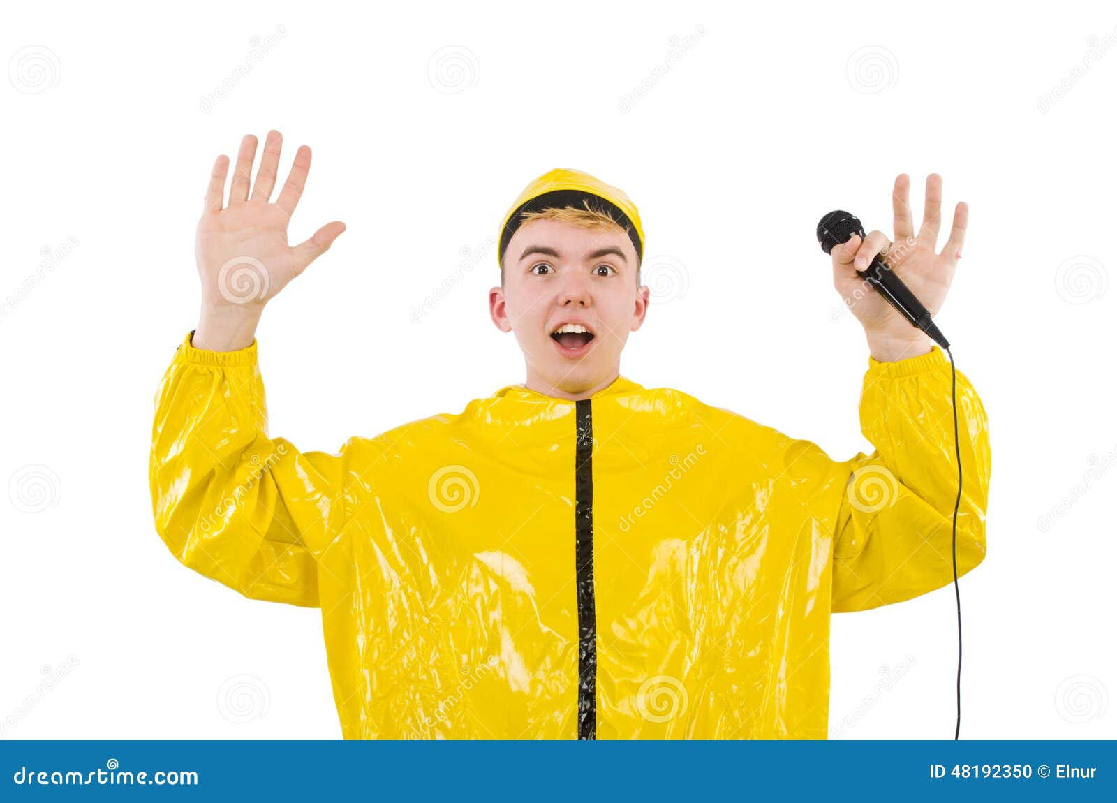 Man in Yellow Suit Isolated Stock Photo Image of male, expression