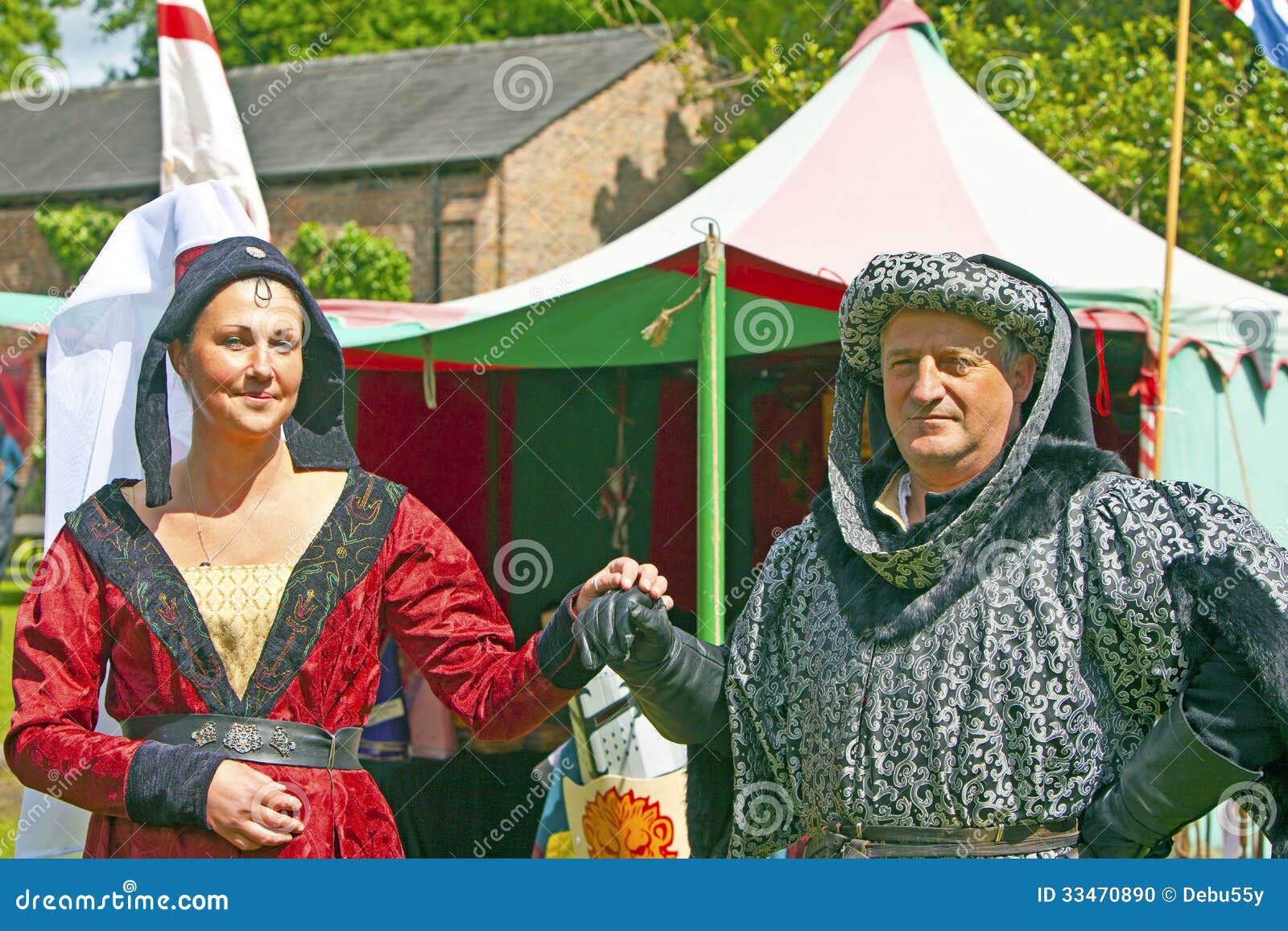 Man and Young Woman in Medieval Costume. Editorial Image - Image of ...