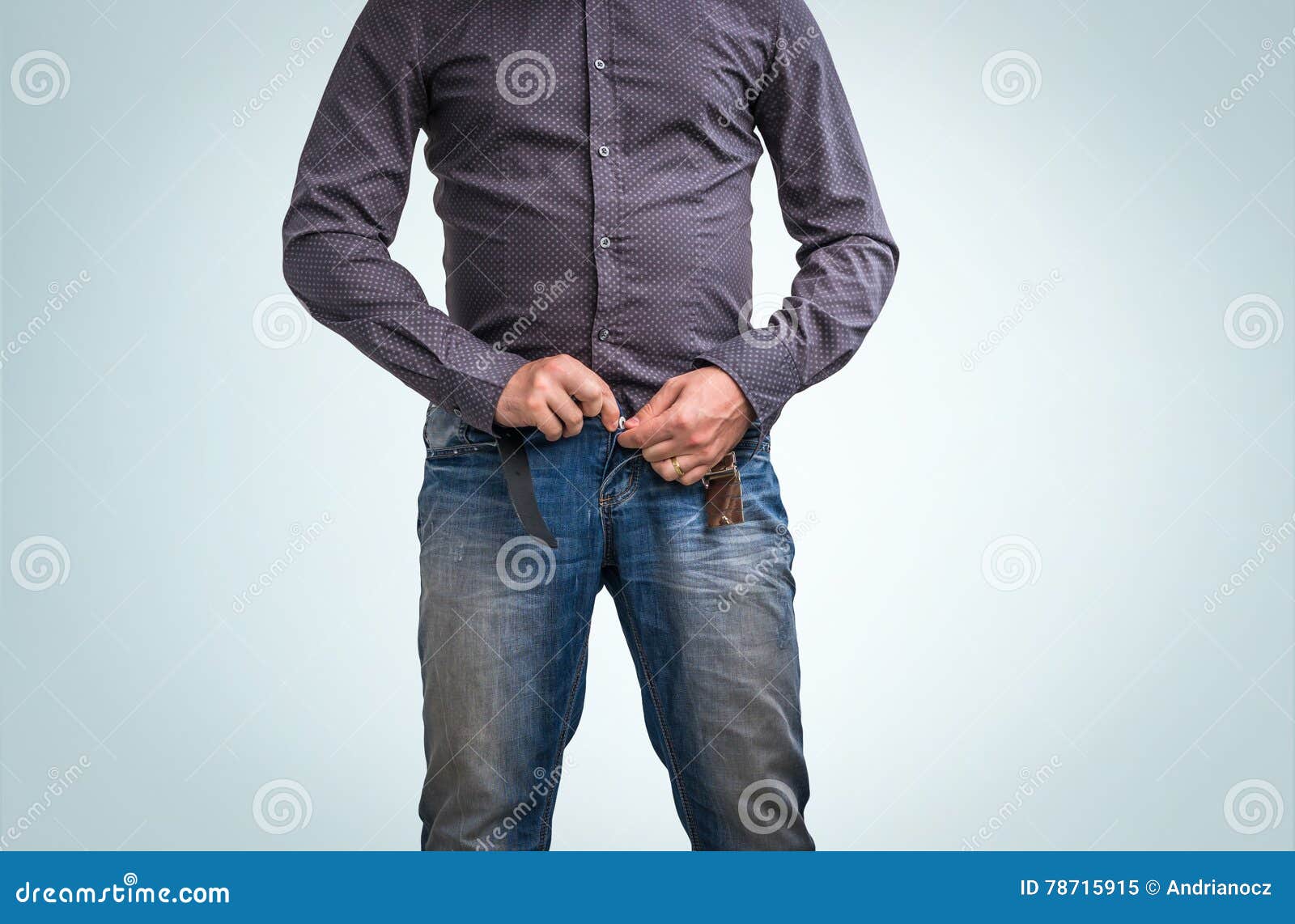 Man Peeing Jeans