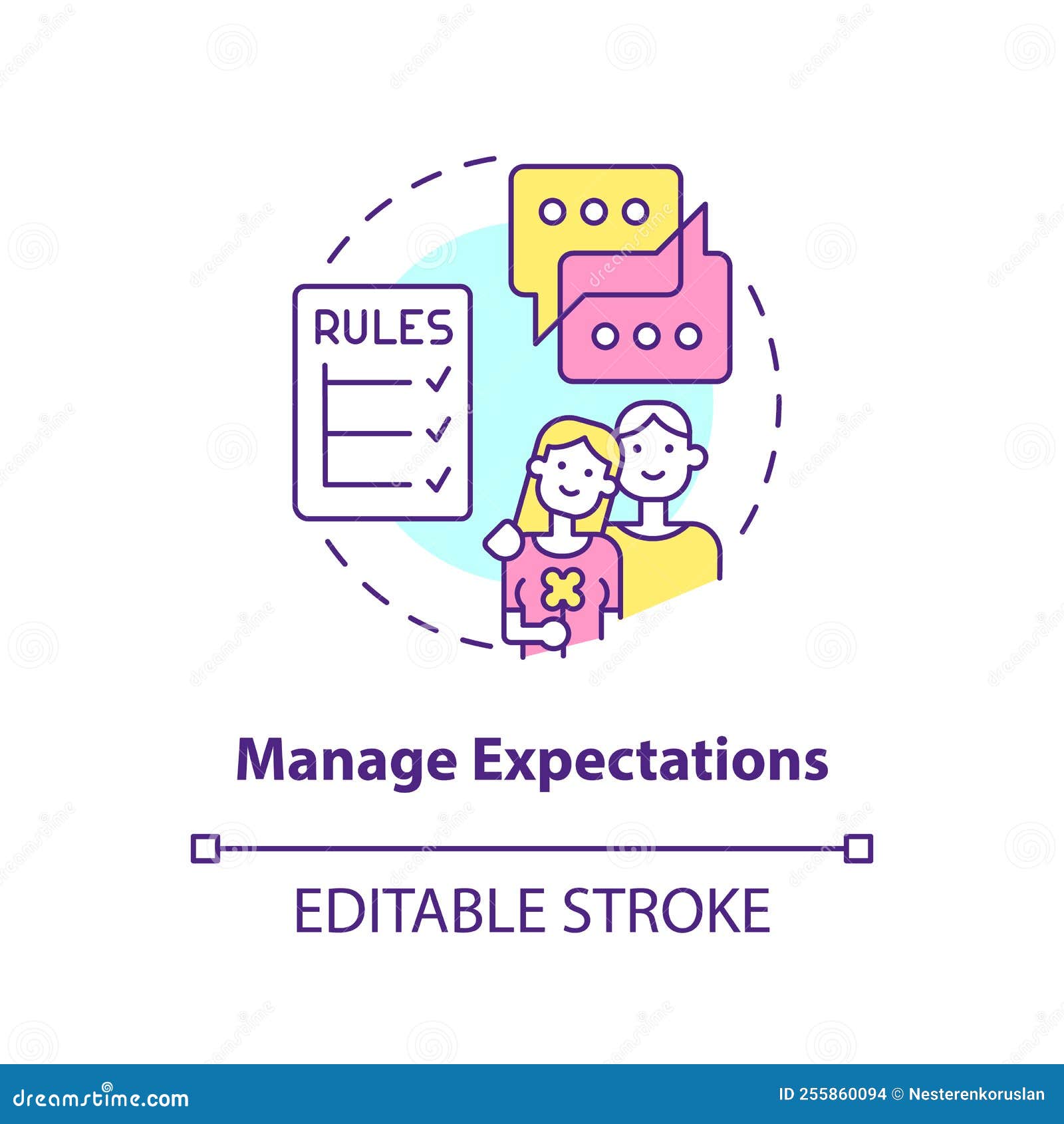 Manage expectations concept icon stock vector illustration of