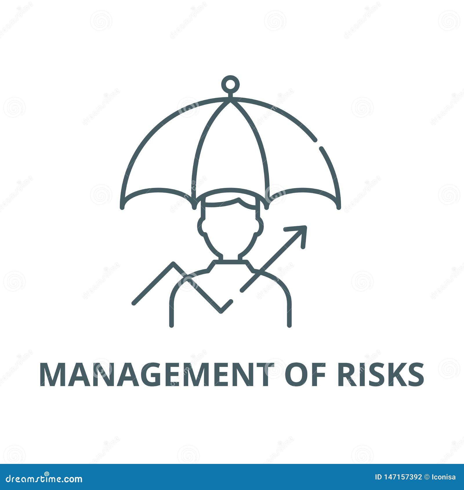 Management of Risks Vector Line Icon, Linear Concept, Outline Sign