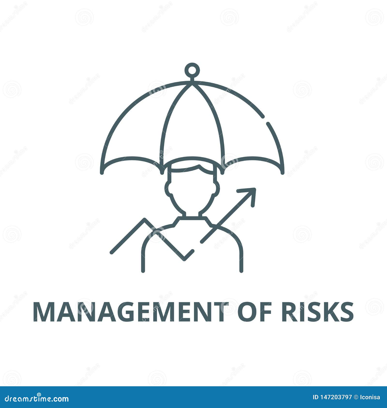 Management of Risks Vector Line Icon, Linear Concept, Outline Sign