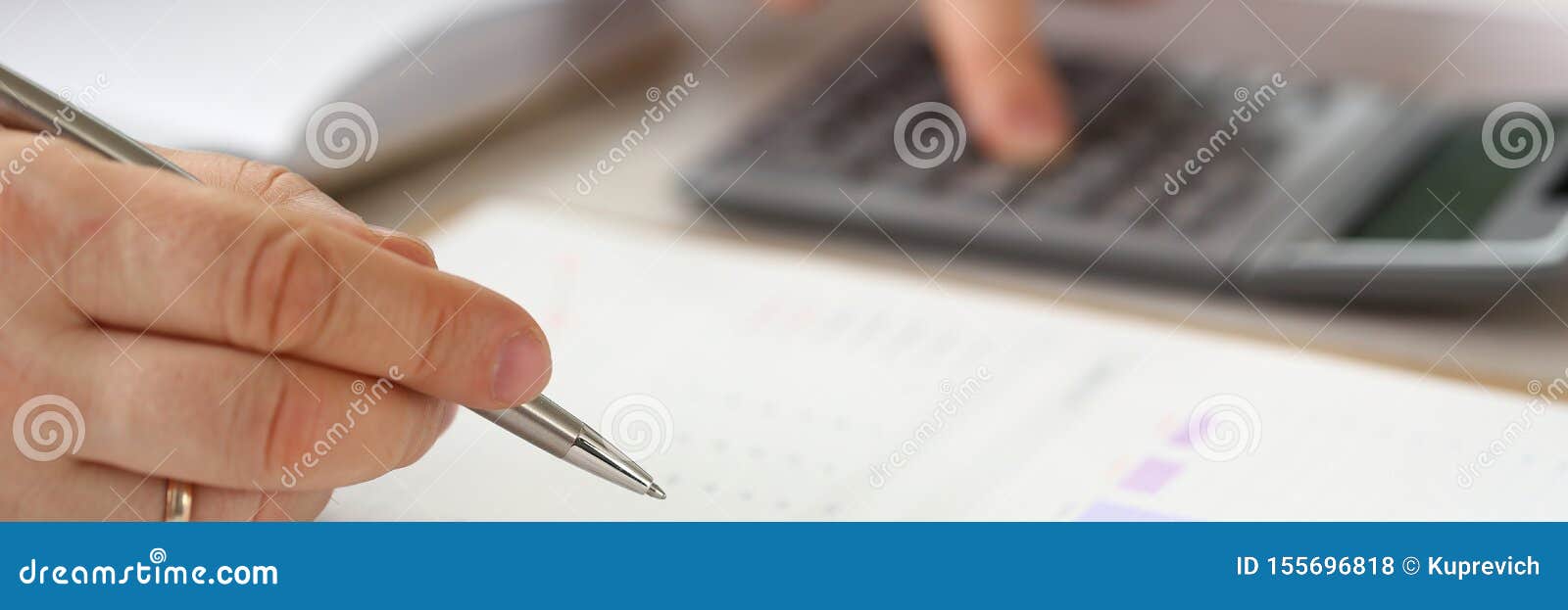 Manager Calculate Finance Budget Economics Report Stock Photo - Image ...