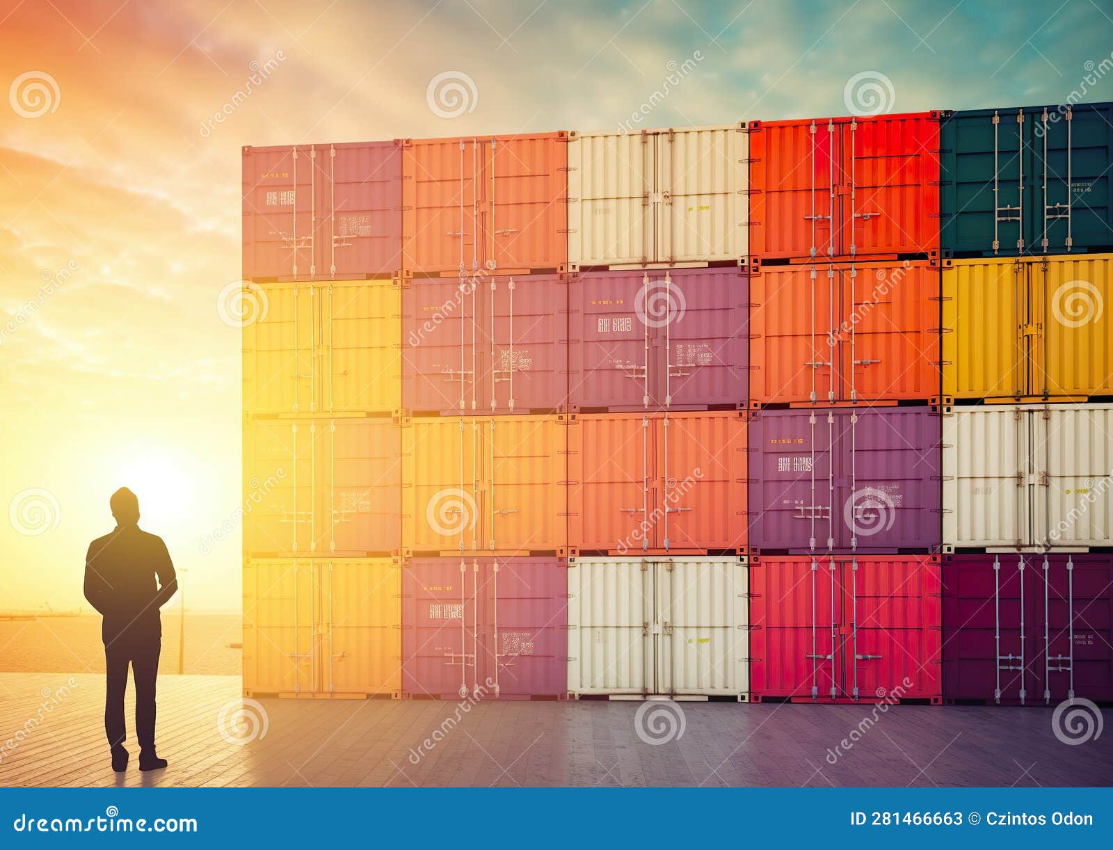 A Manager or Engineer Checks the Preparation of Containers for