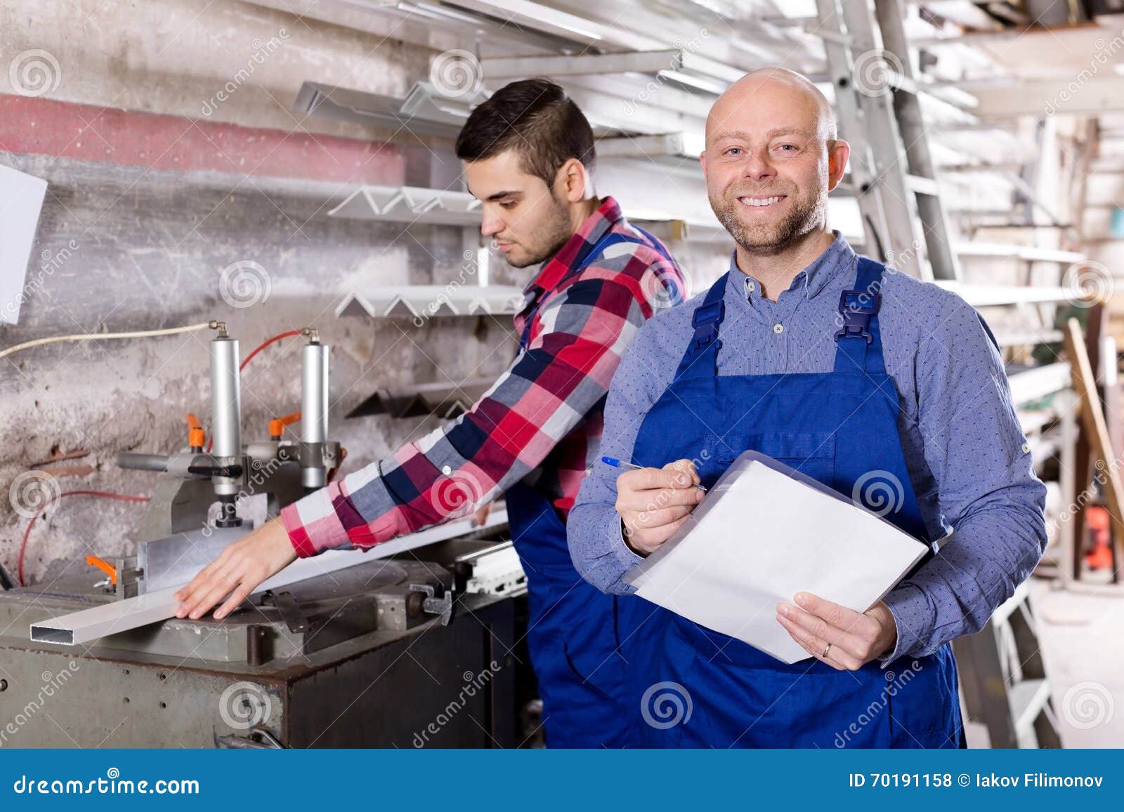 Manager at PVC Windows Factory Stock Photo Image of price, capacity