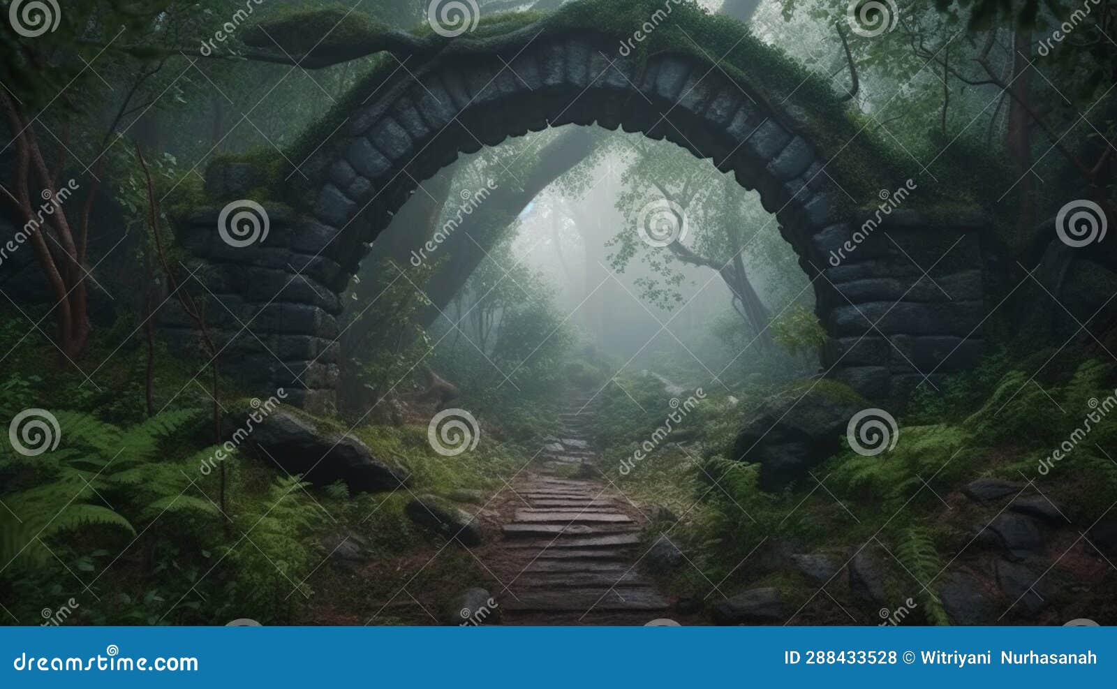 Archway Uma Paisagem Encantada Floresta Fadas Humor Escuro