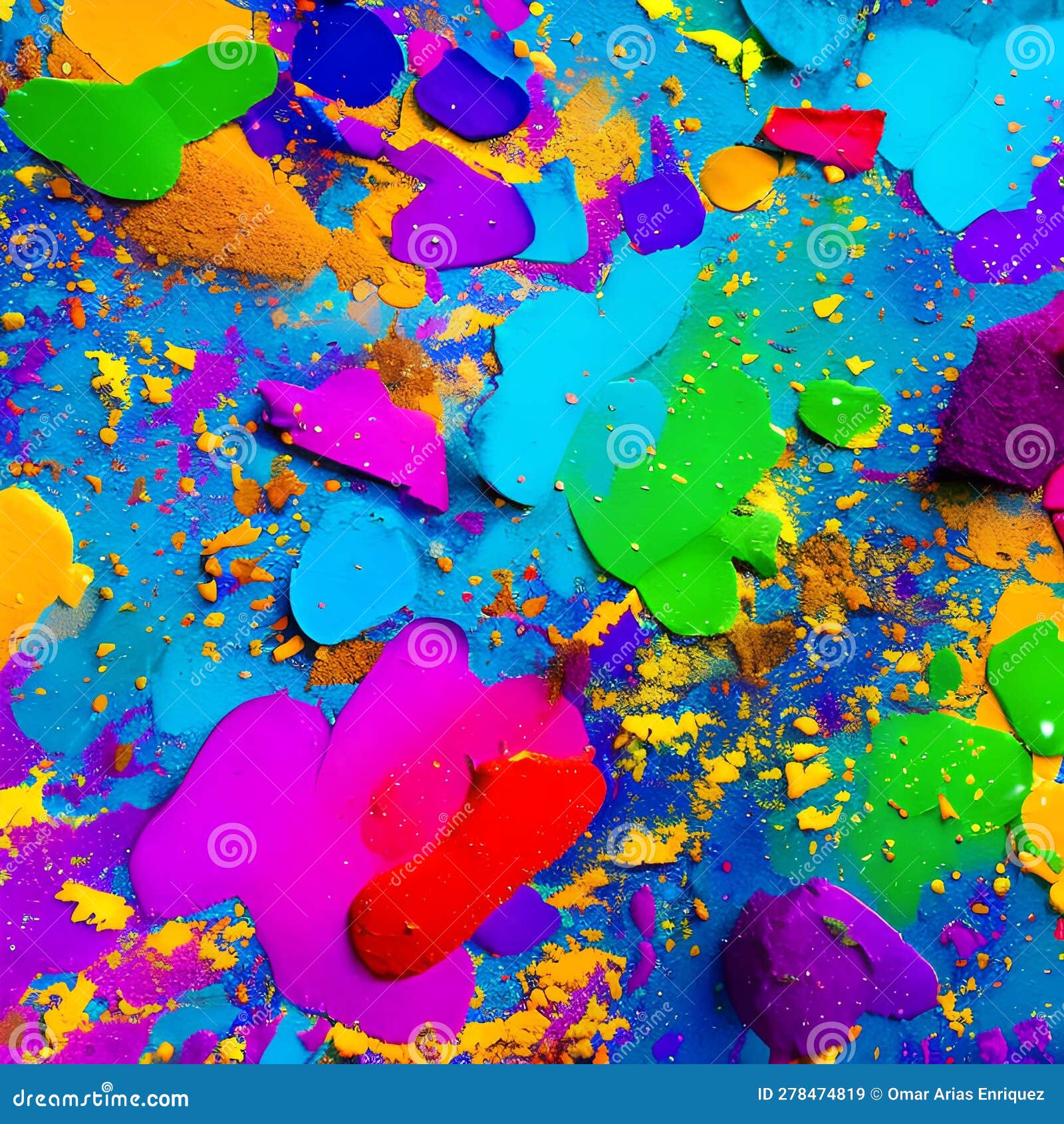 Cuadro abstracto colorido manchas