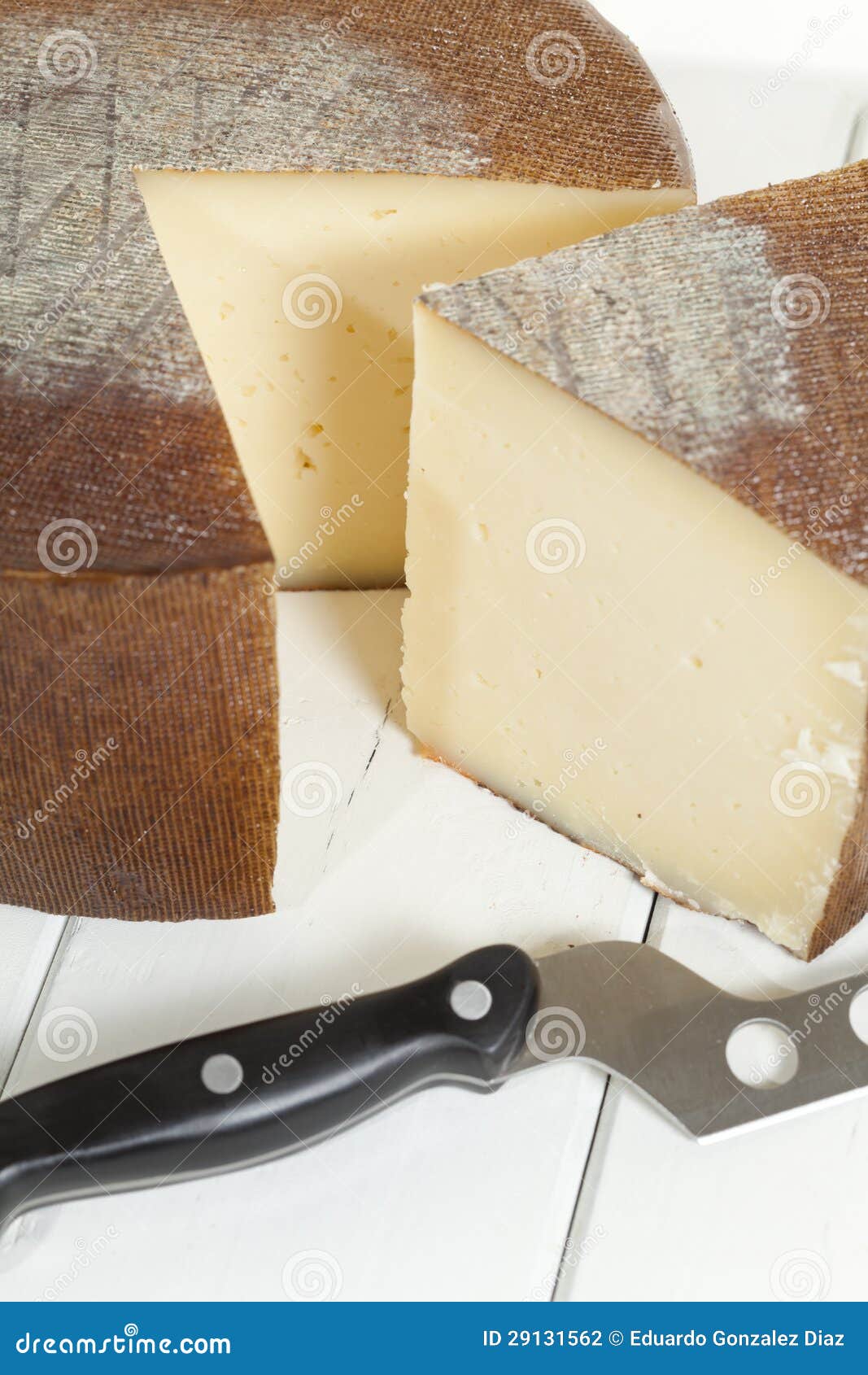 Manchego cheese stock photo. Image of artisan, knife 29131562