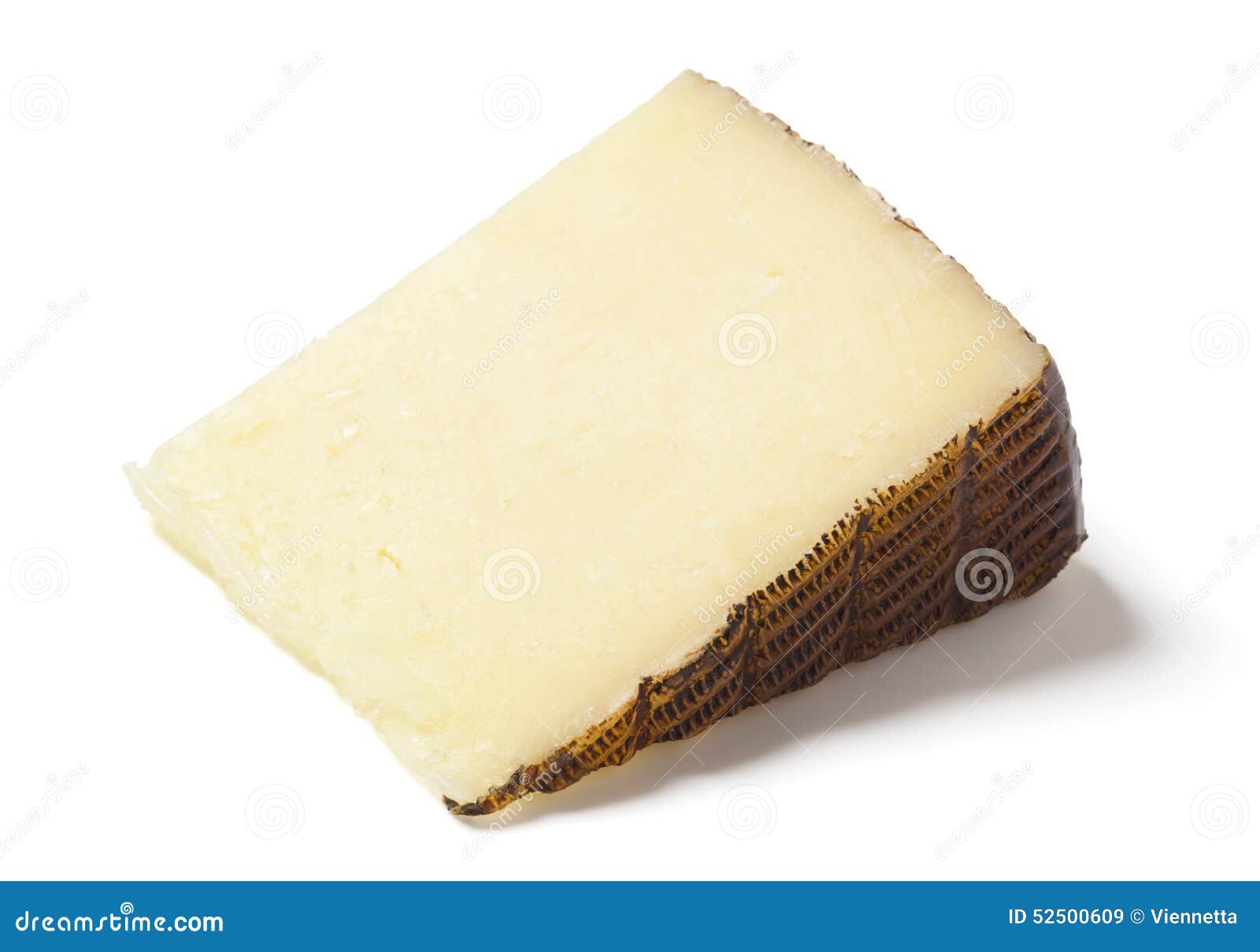 manchego cheese on white background