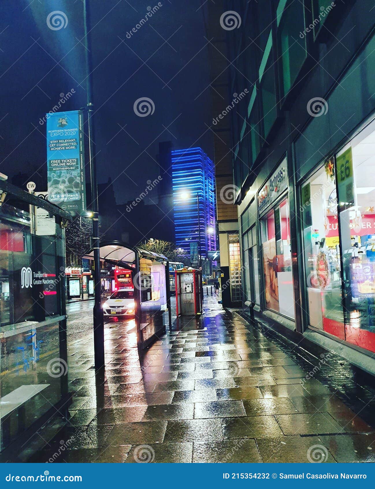 Manchester Uk night time editorial photography. Image of time 215354232