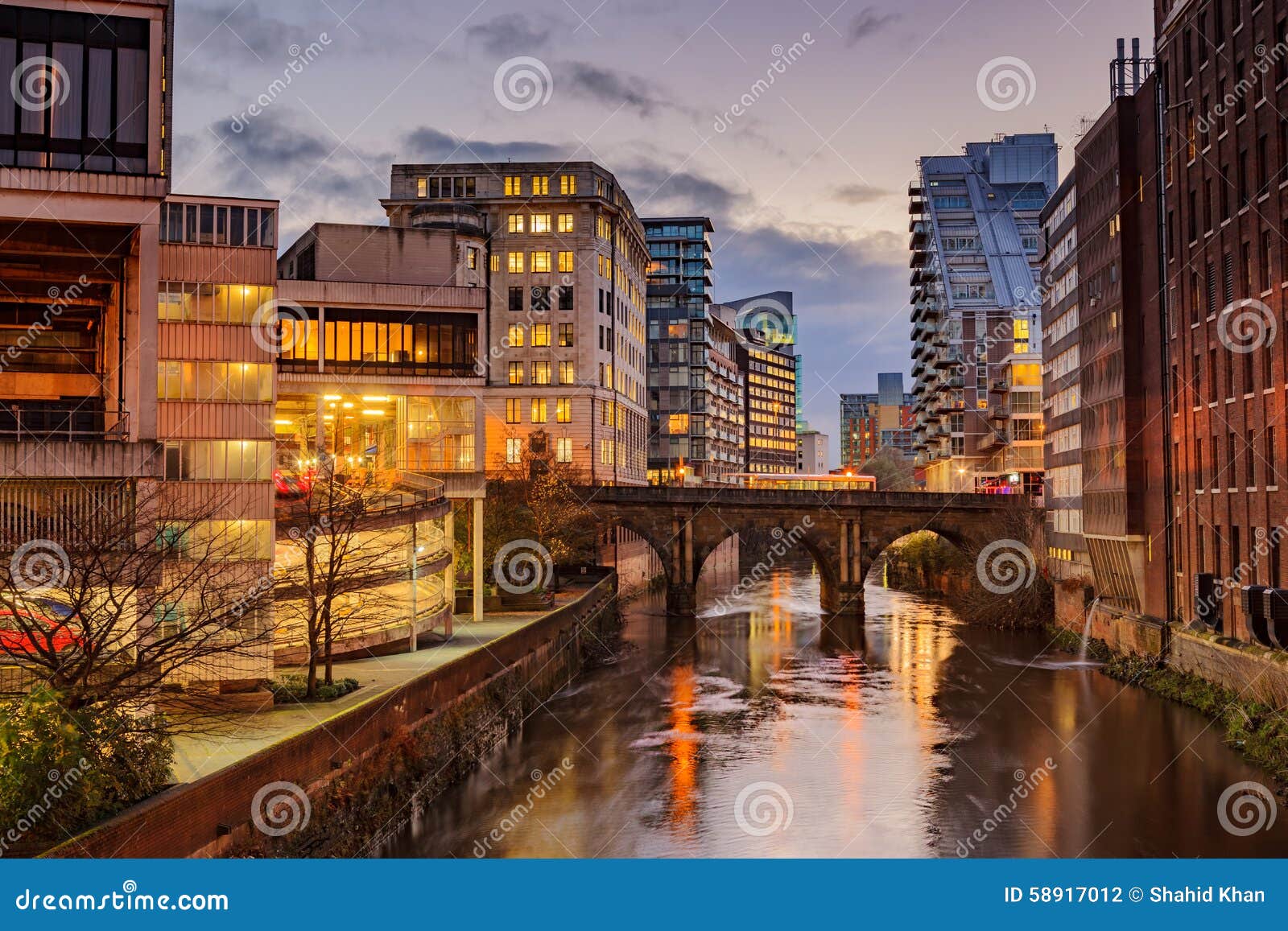 Manchester city centre, UK stock photo. Image of cityscape - 58917012