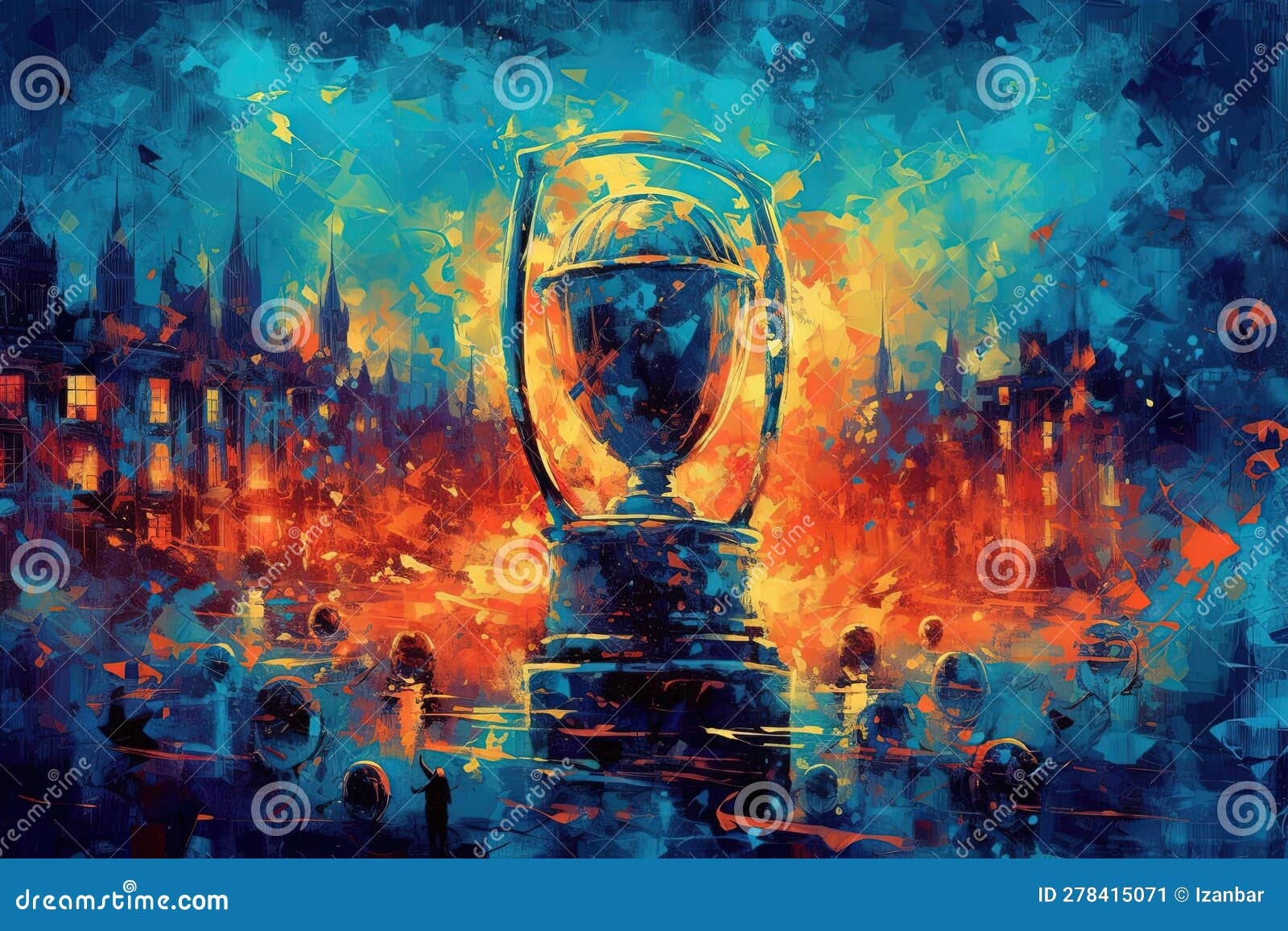 Premium AI Image  Stadium arena celebrating Manchester city winnning champions  league illustration generative ai